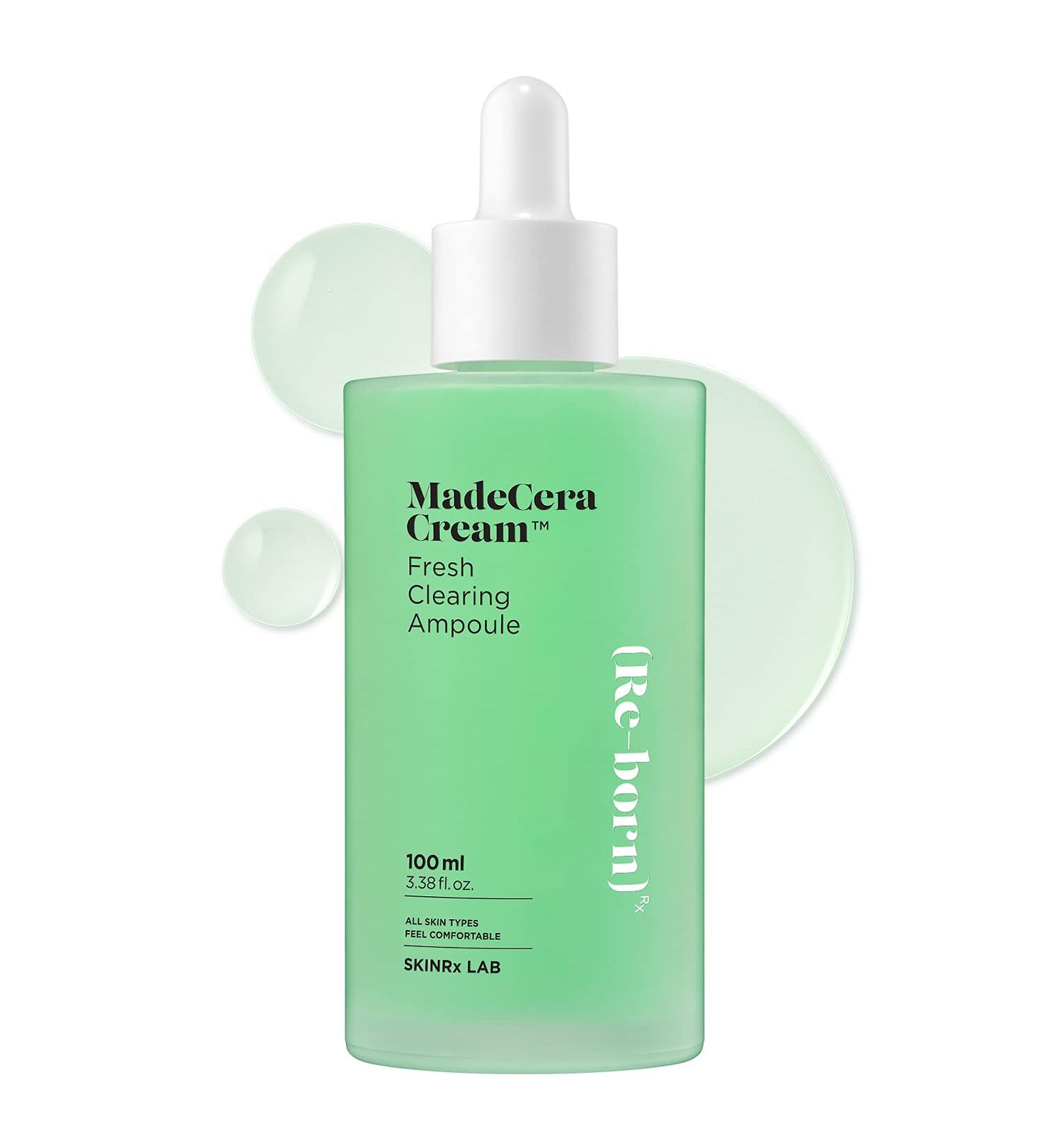 SKINRxLAB Cera Cream Fresh Clearing Ampoule Serum 100ml - Pore Minimizing & Cooling for Acne-Prone Skin with Cica Tea Tree & Ceramide - Hydrating Solution for Flaky Skin - Buy Online on GoSupps.com