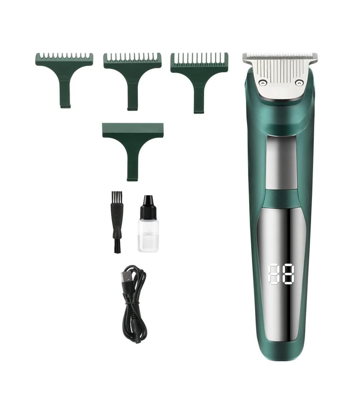 Pro Hair Clipper Waterproof Hair Clipper Electric LED Display Barber Tool Shaving Hair Engraving Oil Head(Green) - Buy Online on GoSupps.com