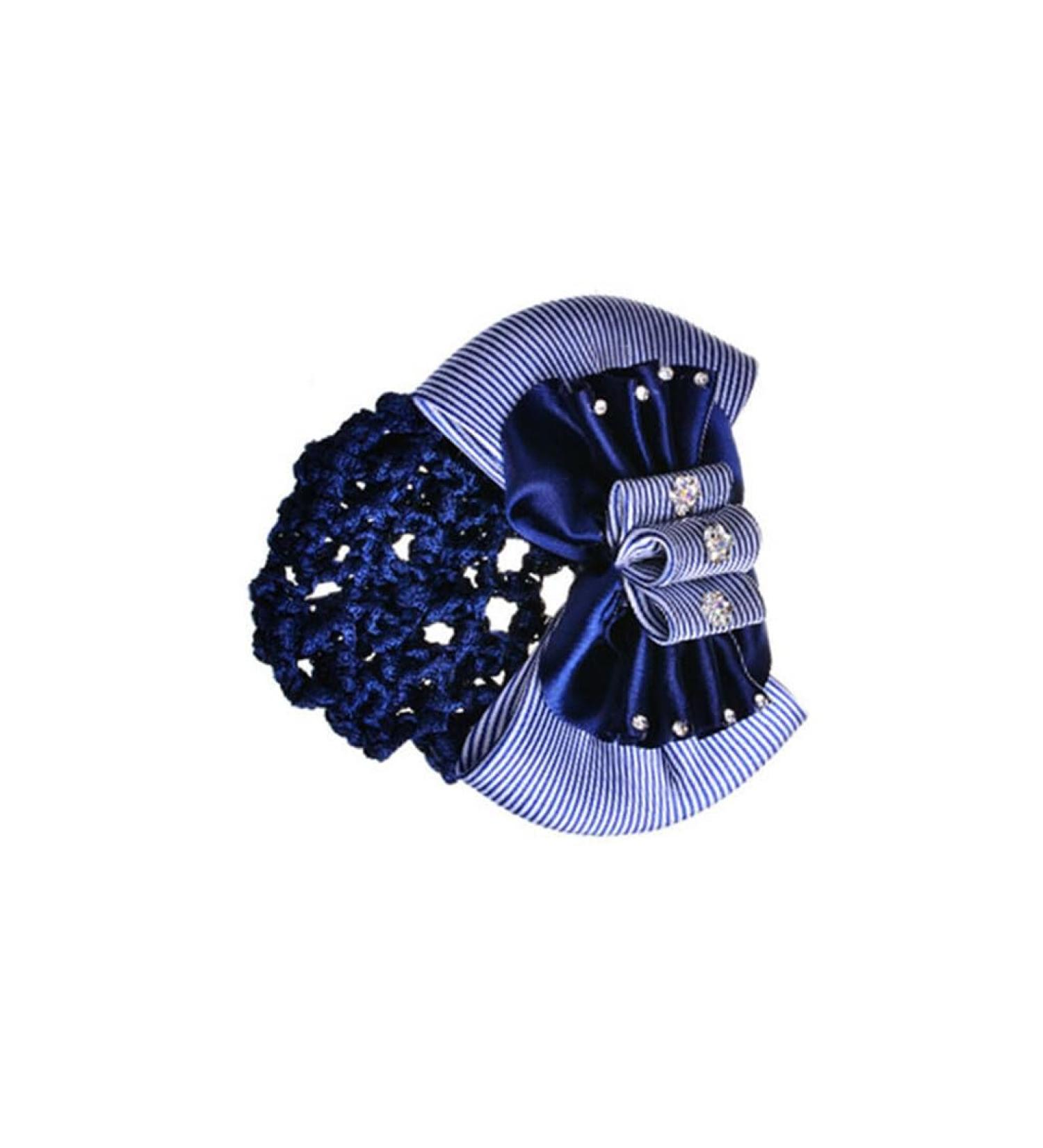 CLSSLVVBN Bow Barrette Hair Clip Easy To Elegant And Versatile Snood Net Barrette Mesh Clip Cloth Women Hair Bun Cover Net 3-Way Blue - Buy Online on GoSupps.com