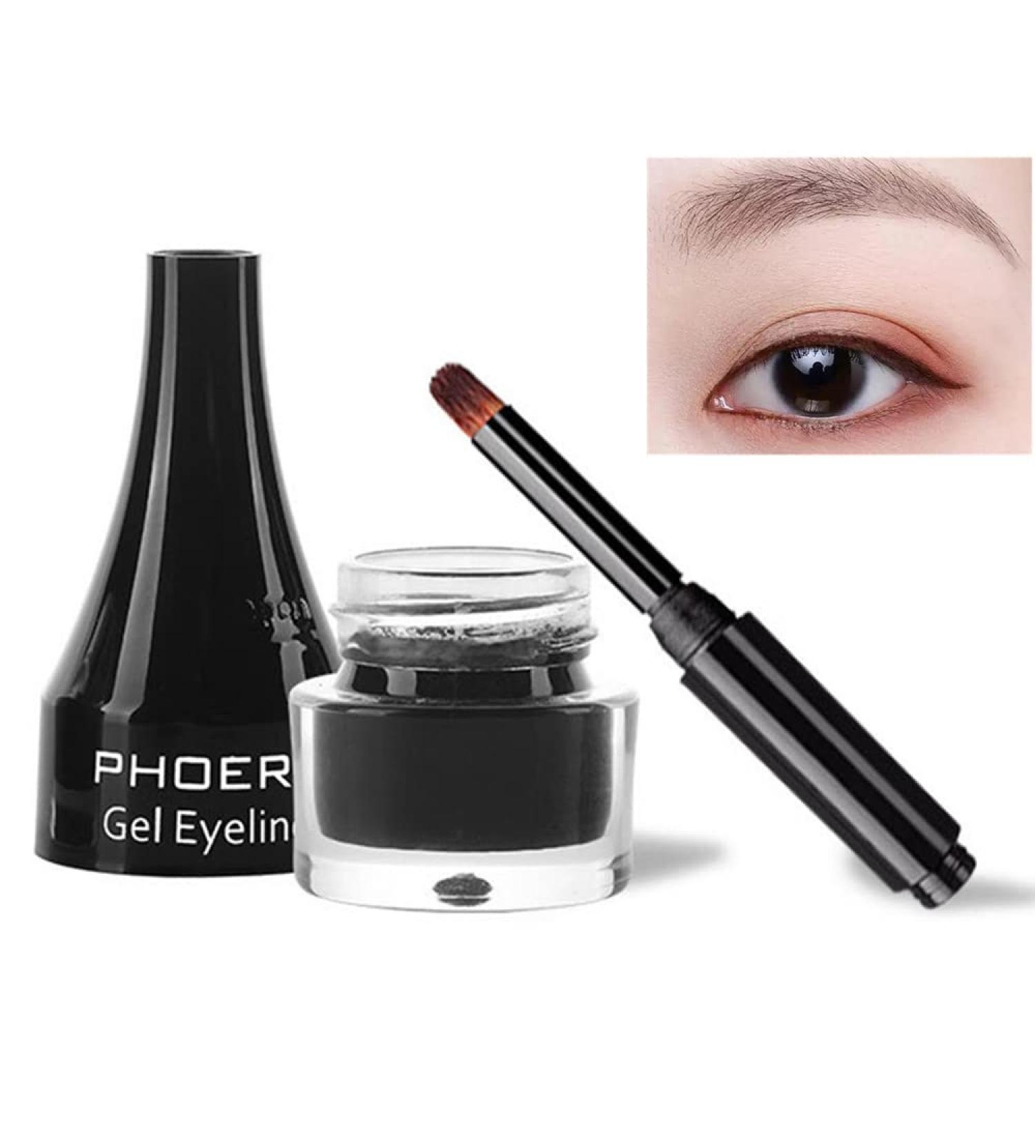 Go Ho Brown Eyeliner Gel Pot - High Pigmented Matte Cream Eye Makeup with Brush for Women - Buy Online on GoSupps.com