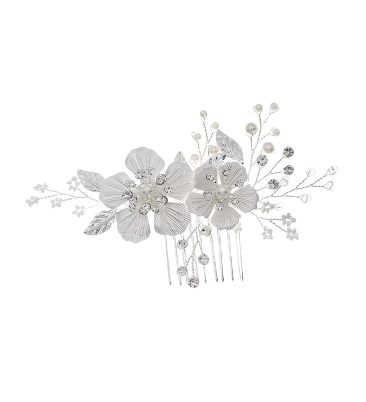Angoily Bridal Hair Accessories Flower Hair Combs Wedding Headdress Red Flower Hair Comb Wedding Hair Clip Bridal Headpiece Pearl Tiara Abs Bridesmaid Hair up Mori Department - Buy Online on GoSupps.com