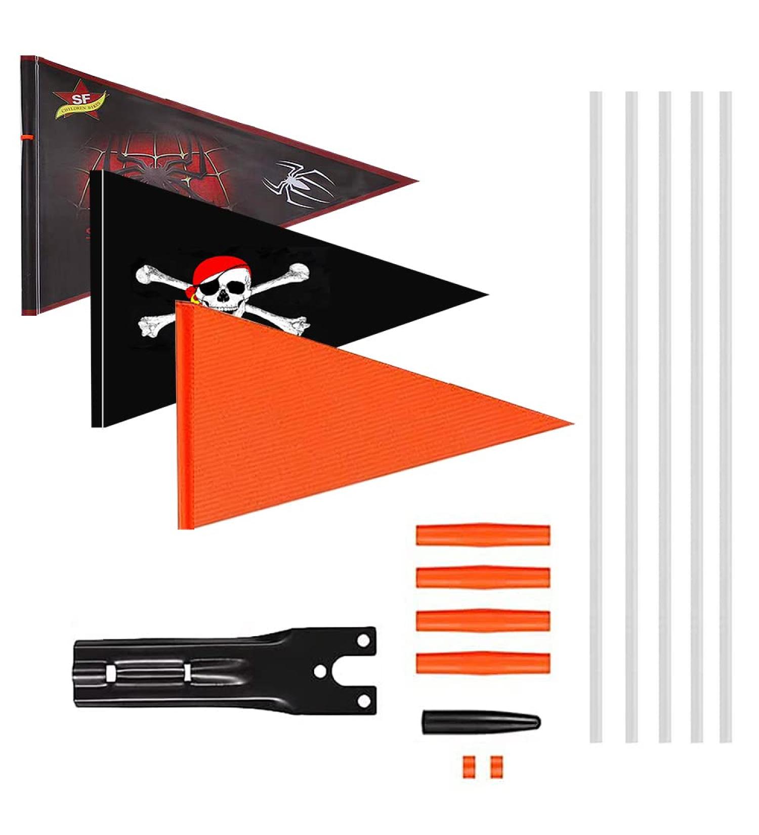 3PC Children's Bike Flag Set | Adjustable Safety Pennants for Bicycle Trailers & Kids' Bikes | Enhance Security & Visibility - Buy Online on GoSupps.com