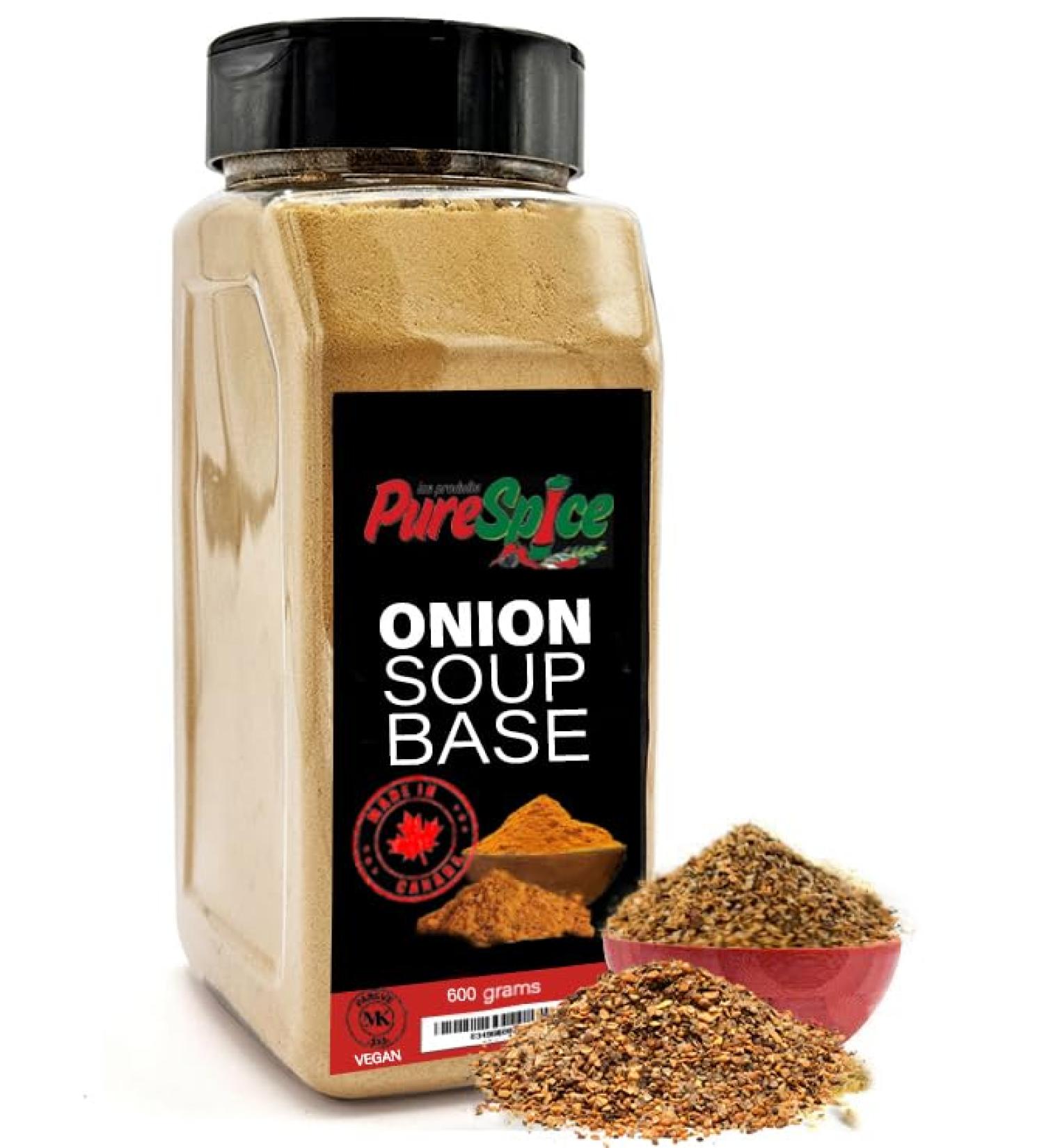 PureSpice Onion Soup Base 600 Grams | Restaurant Grade Vegan Kosher Powder Seasoning | Premium Flavor for Cooking Meat Steak Rub and Sauce (Onion Soup Base) - Buy Online on GoSupps.com