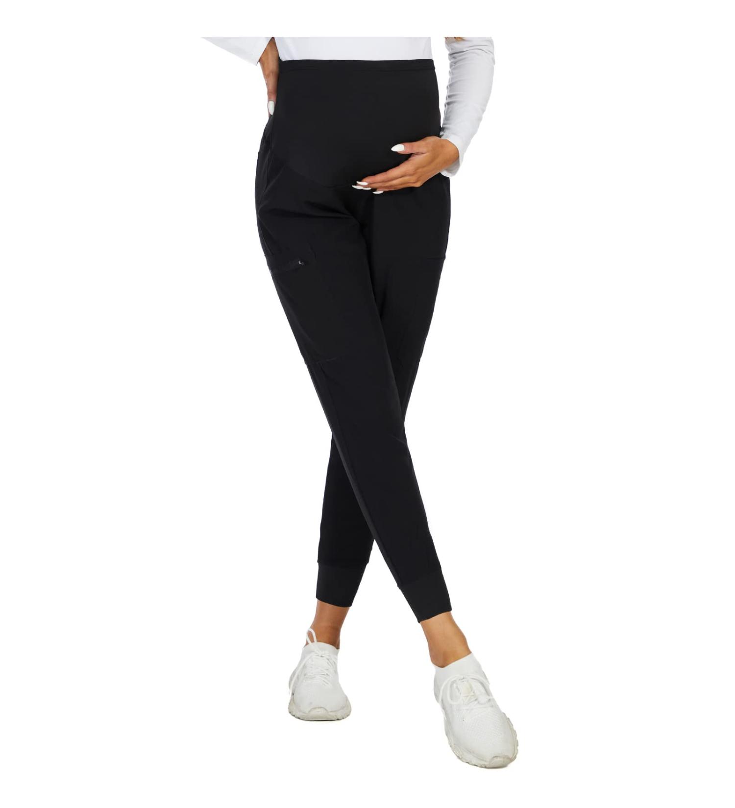 Meanzoo Women's Maternity Jogger Scrub Pants - Large Black | Comfy & Stylish - Buy Online on GoSupps.com