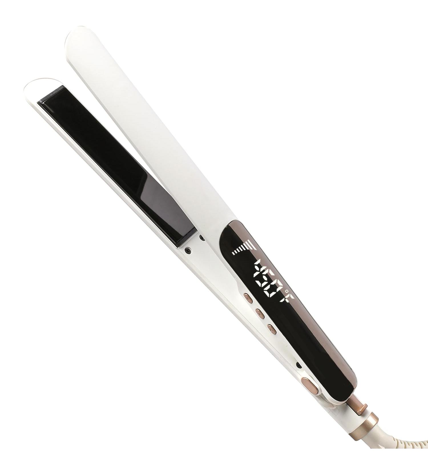 Premium Titanium Flat Iron Hair Straightener - Ultra Thin Double-Sided Fast Heating Dual Voltage - Perfect for Straightening & Curling - Ideal Gift for Women - Buy Online on GoSupps.com