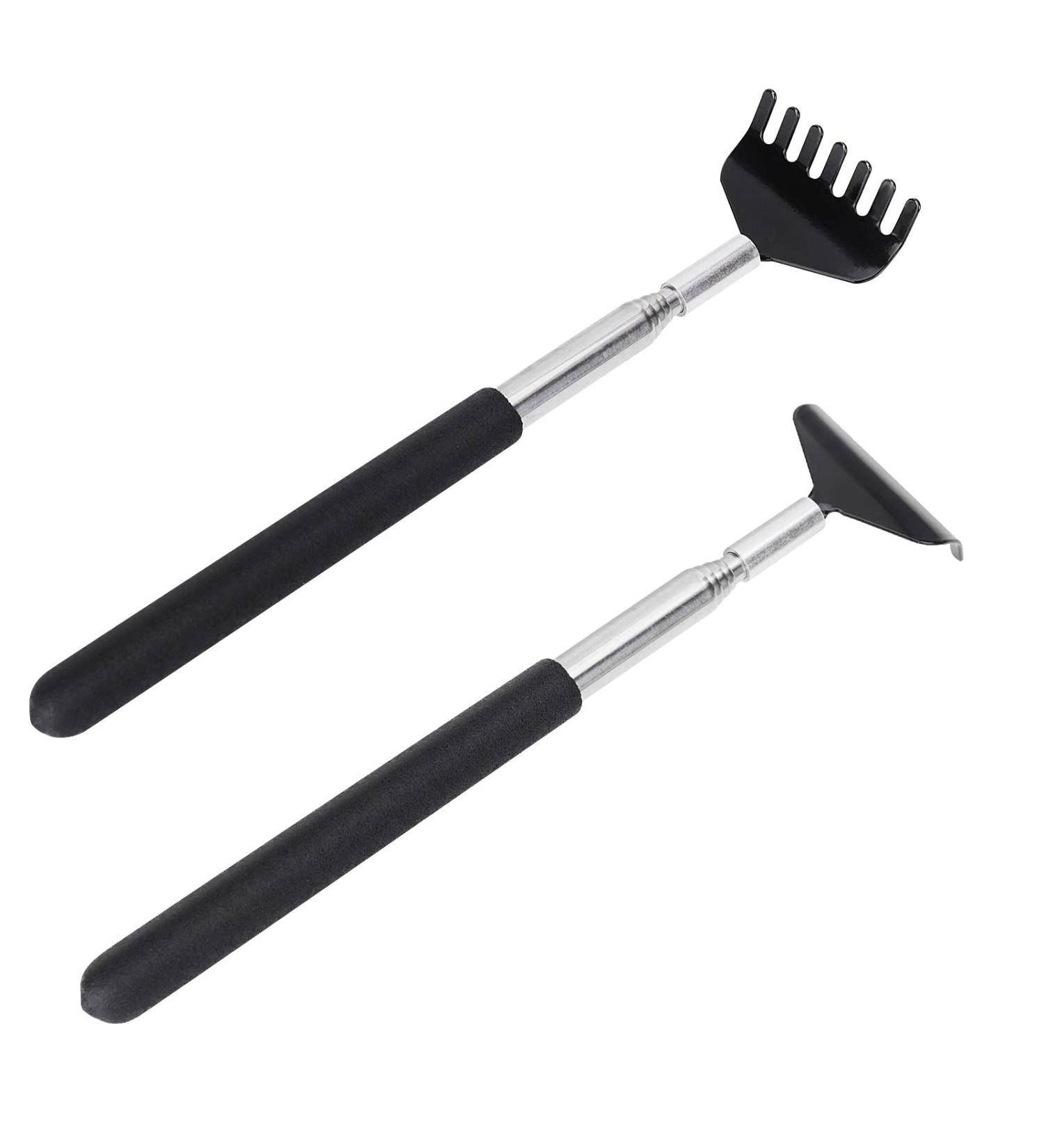 Vocibo Back Scratcher Set - 2 Stainless Steel Back Scratchers for Head & Body Massage - Pull-Out Design (Black) | International Shipping - Buy Online on GoSupps.com