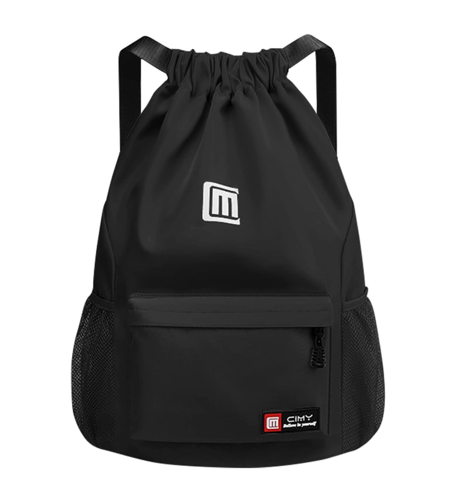 Eucomir Waterproof Gym Bag Large Cord Struggle Bag with Mesh Pockets for Sports & Swimming Stylish Purple & Black Design for Men & Women - Buy Online on GoSupps.com