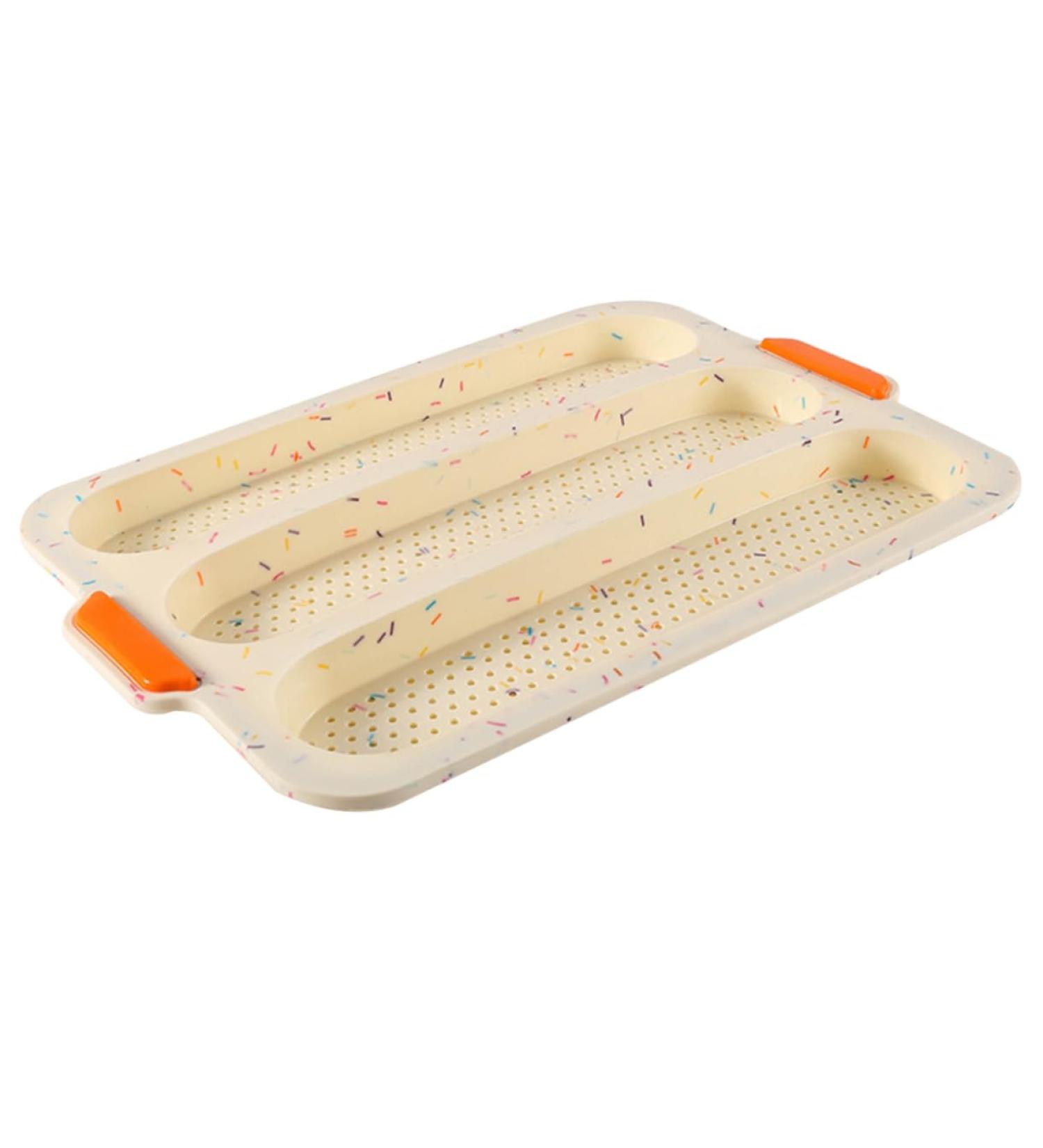 Alipis 1pc 3 Bread Silicone Mold Silicone Molds Hot Dog Molds French Bread Mould Cake Second Generation 34.5x24cm White - Buy Online on GoSupps.com