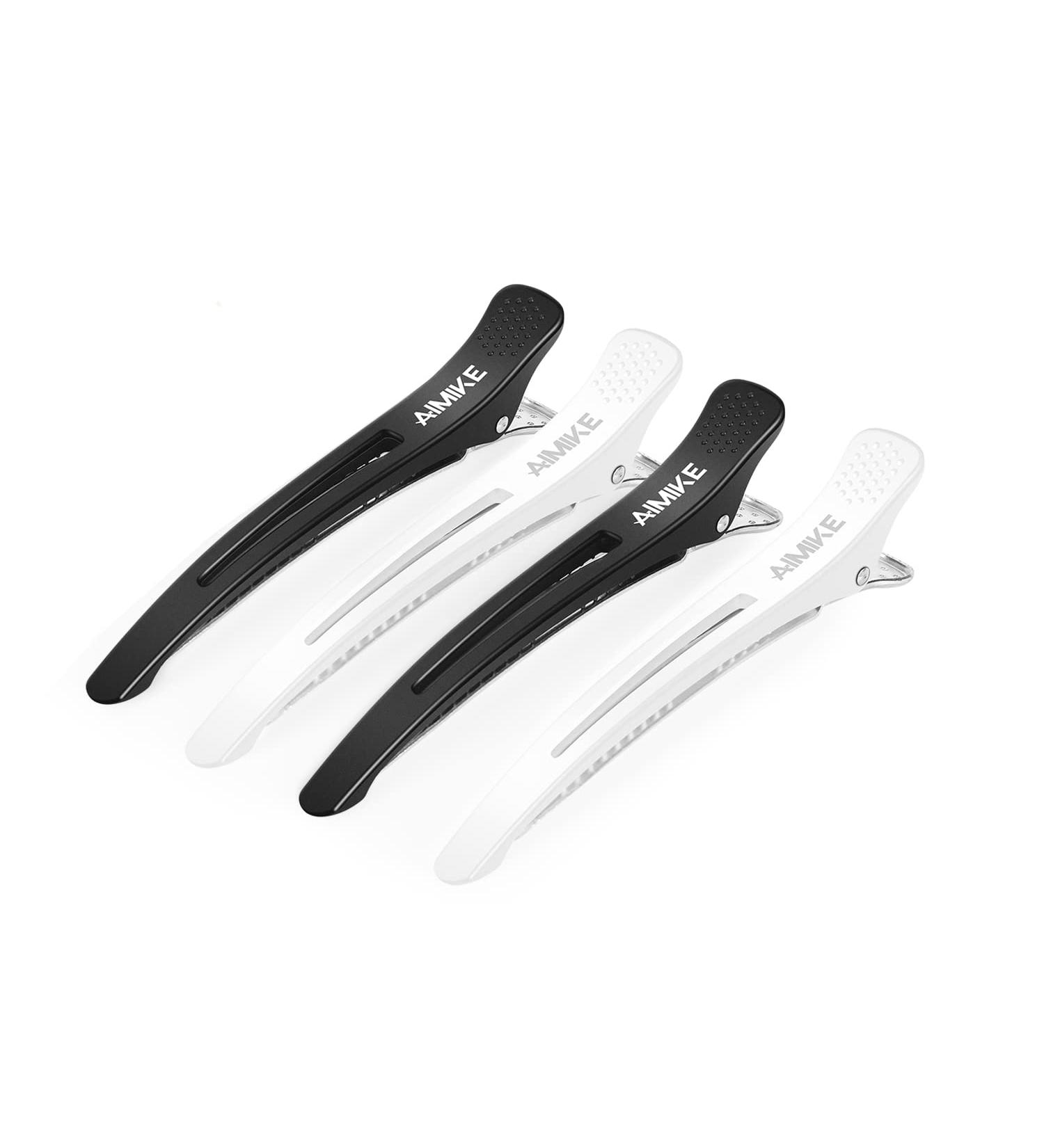 AIMIKE 4pcs Non-Slip Hair Clips for Styling & Sectioning | Salon Quality Duckbill Clips - White & Black - Buy Online on GoSupps.com