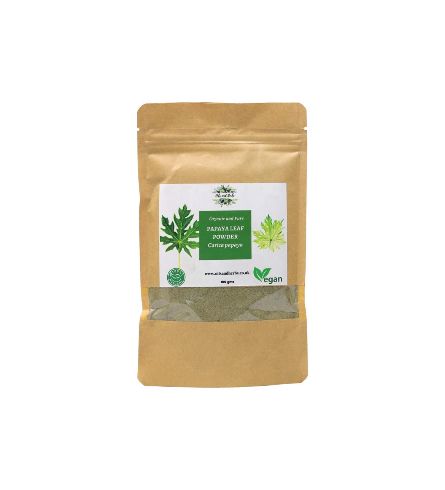 Organic Papaya Leaf Powder - 100% Pure Carica Papaya - 100g (Pack of 1) - Buy Online on GoSupps.com