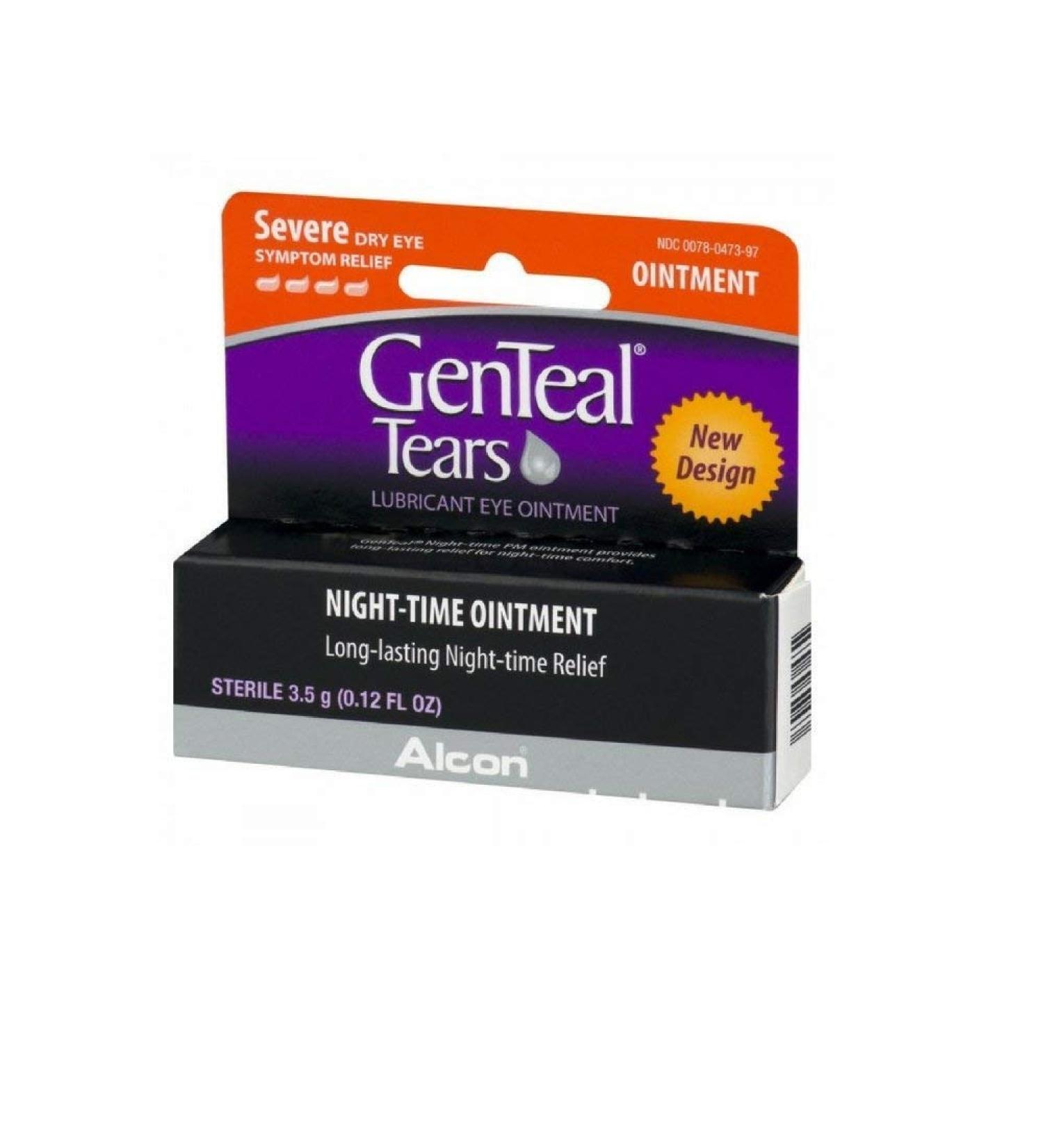 GenTeal Tears Lubricant Eye Ointment Night-Time Ointment 0.12 Fl Oz (Pack of 3)