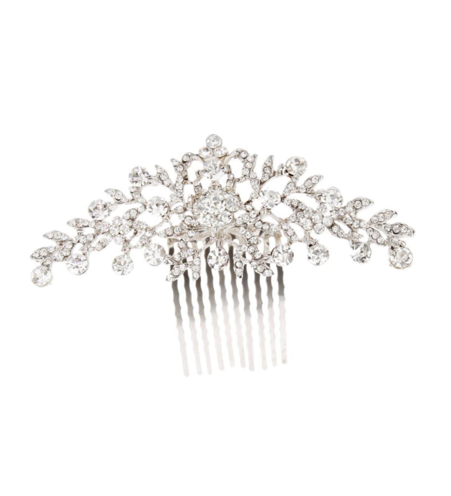 DOITOOL Vintage Silver Hair Side Combs Rhinestone Comb Crystal Headpiece Hair Accessory for Women Silver Headpiece Bridal Accessories Headwear Tiara Women's Entrained Rhinestones - Buy Online on GoSupps.com