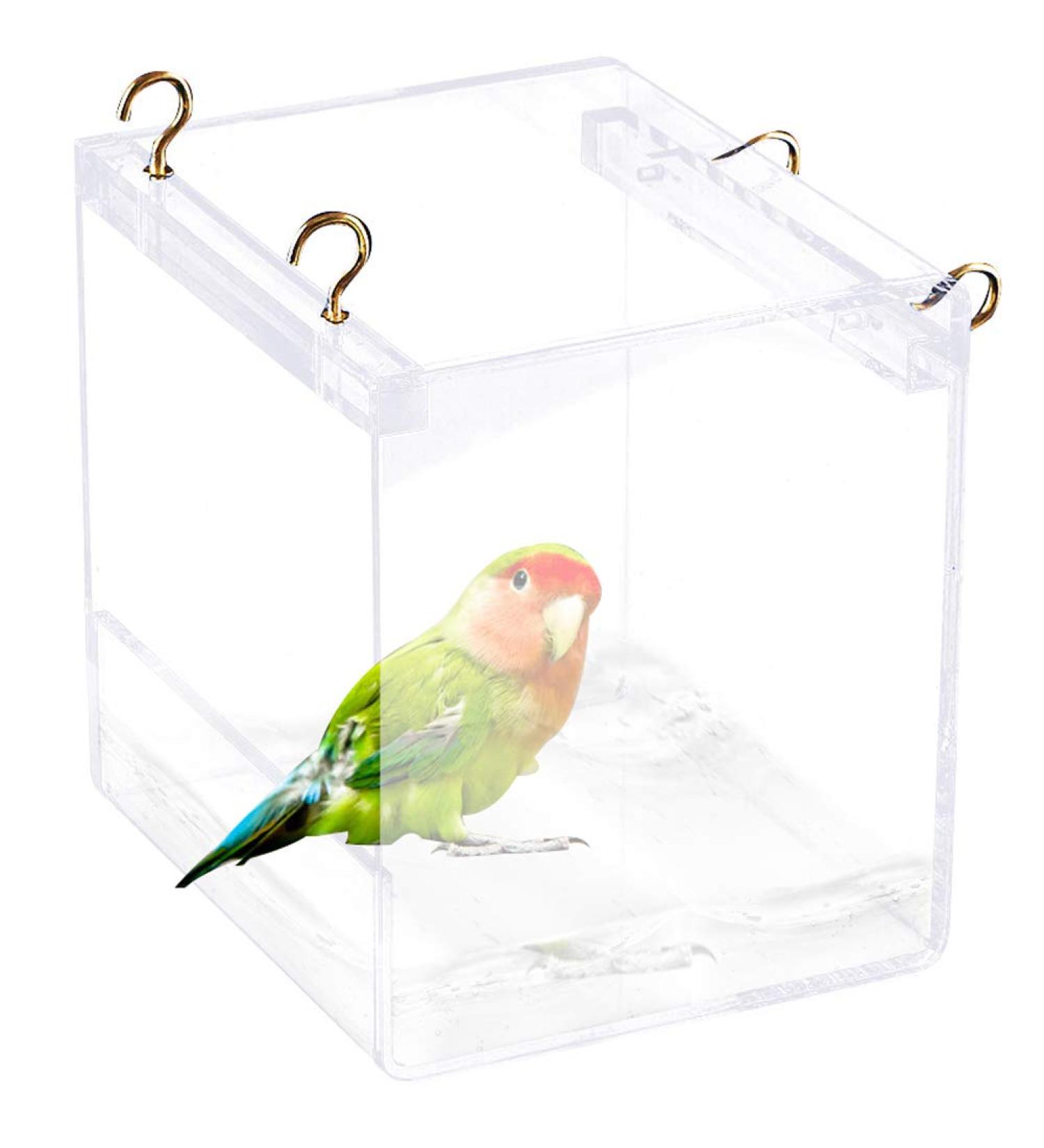 Tfwadmx Bird Bathtub for Cage - No-Leakage Design with Hooks for Small Birds - Buy Online on GoSupps.com
