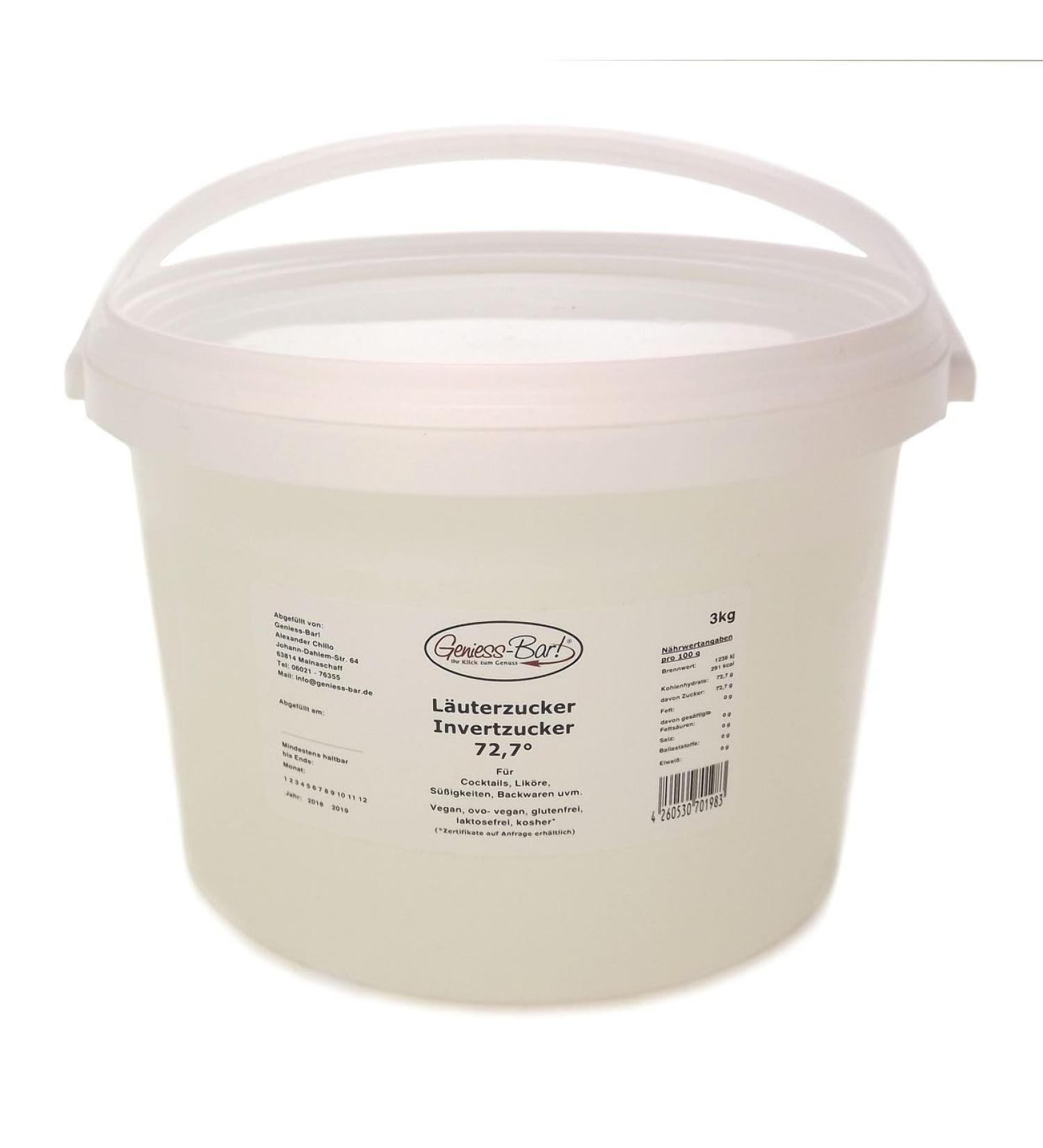 Sugar syrup 72 7 3kg invert sugar liquid sugar sugar syrup vegan kosher