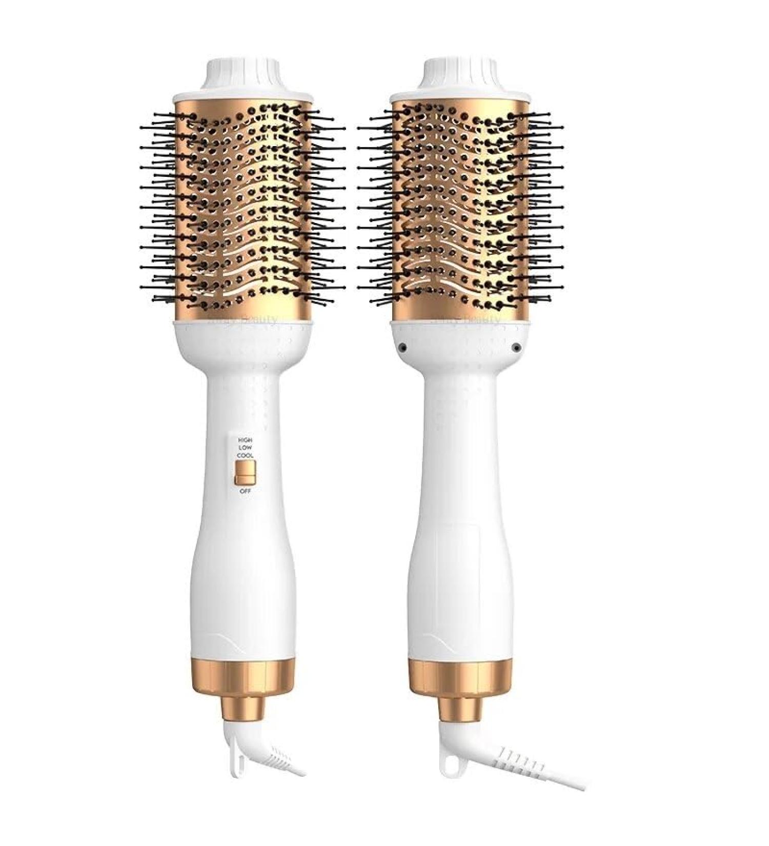 4-in-1 Hair Blow Dryer & Styler Brush - Negative Ion Anti-Frizz Hot Air Brush for Straightening Curling & Drying - Perfect for Salon Results - Buy Online on GoSupps.com