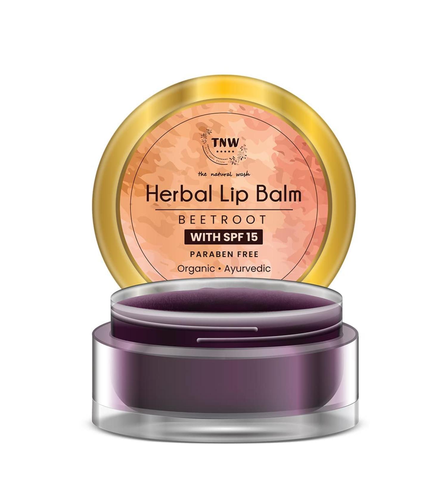 Herbal Beetroot Lip Balm - Nourishing & Hydrating for Dry Chapped Lips | Cocoa Butter & Shea Butter | Paraben-Free - 5 gm - Buy Online on GoSupps.com
