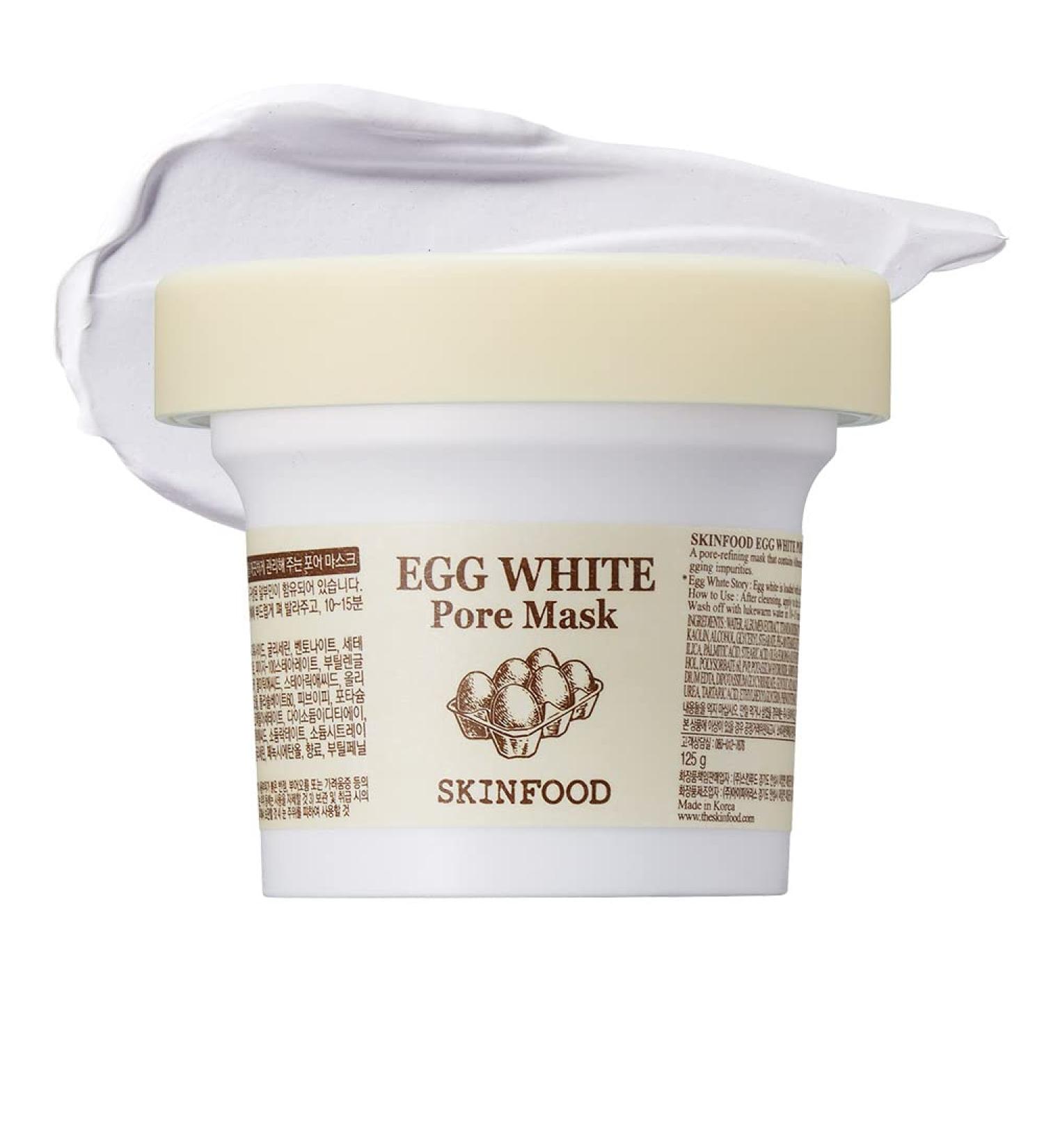 SKINFOOD Egg White Pore Mask 120g | Clay Mask for Pore Tightening & Sebum Absorption | Exfoliating Skincare - International Shipping Available - Buy Online on GoSupps.com