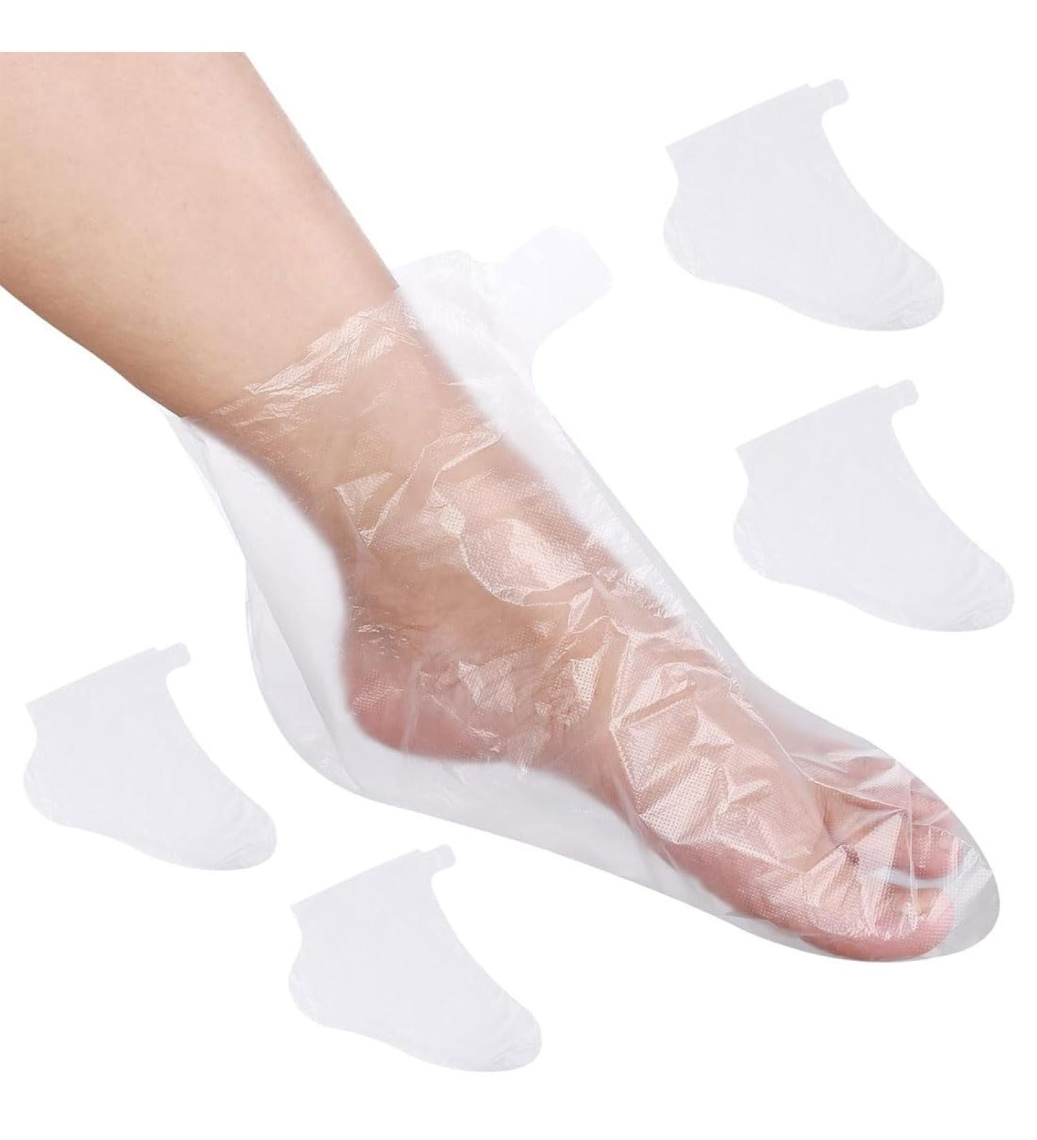 JEXOWIQ100 pcs Chaussettes Jetables en Plastique masque pied pour P dicure et Cire de Paraffine Ensemble de bain de cire de paraffine chaussettes de bain thermiques Avec 100 Autocollants - Buy Online on GoSupps.com