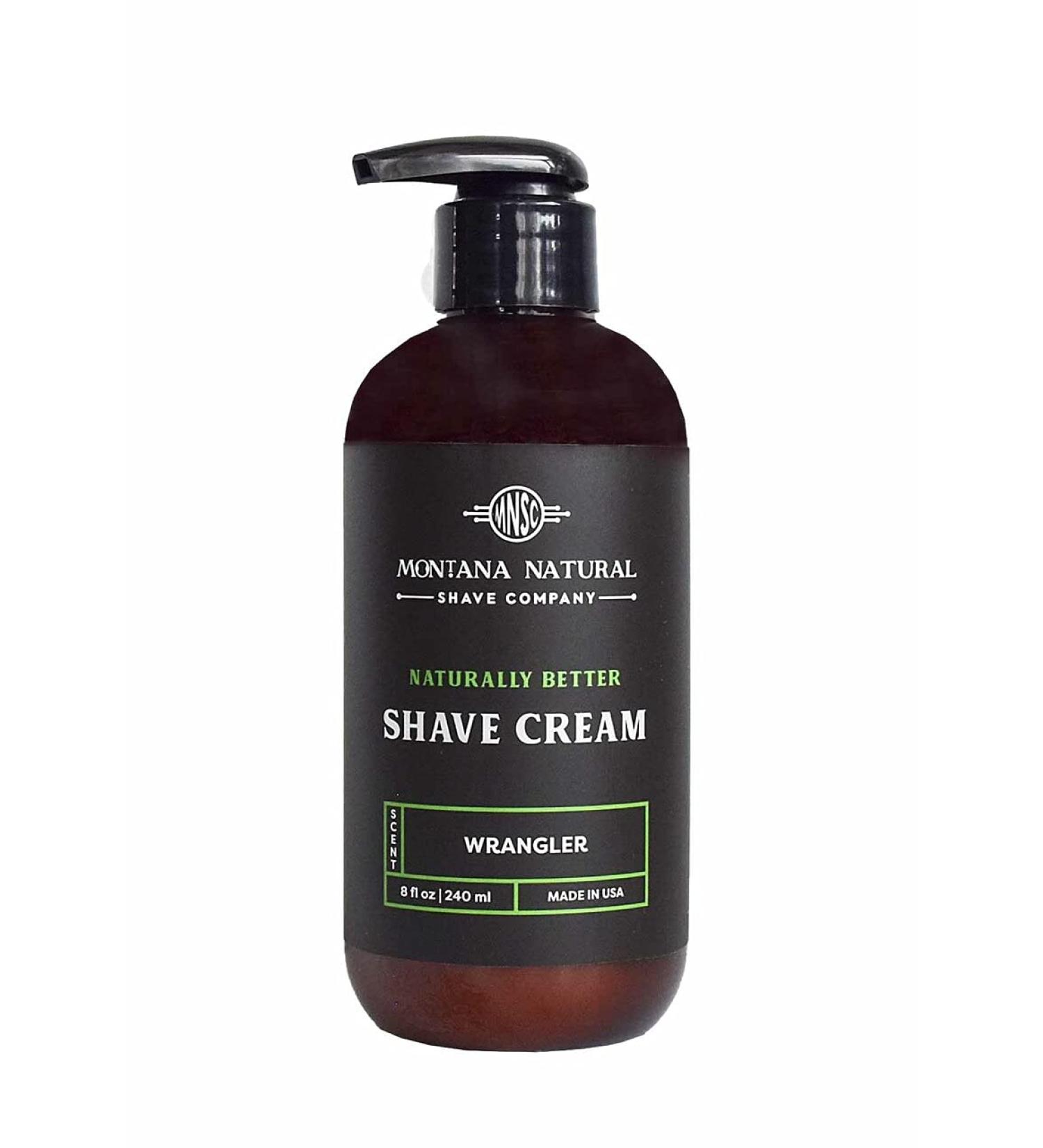 MNSC Wrangler Naturally Better Pump Shave Cream - Smooth Hypoallergenic All-Natural Handcrafted in USA | Best Shaving Cream for Sensitive Skin - Buy Online on GoSupps.com