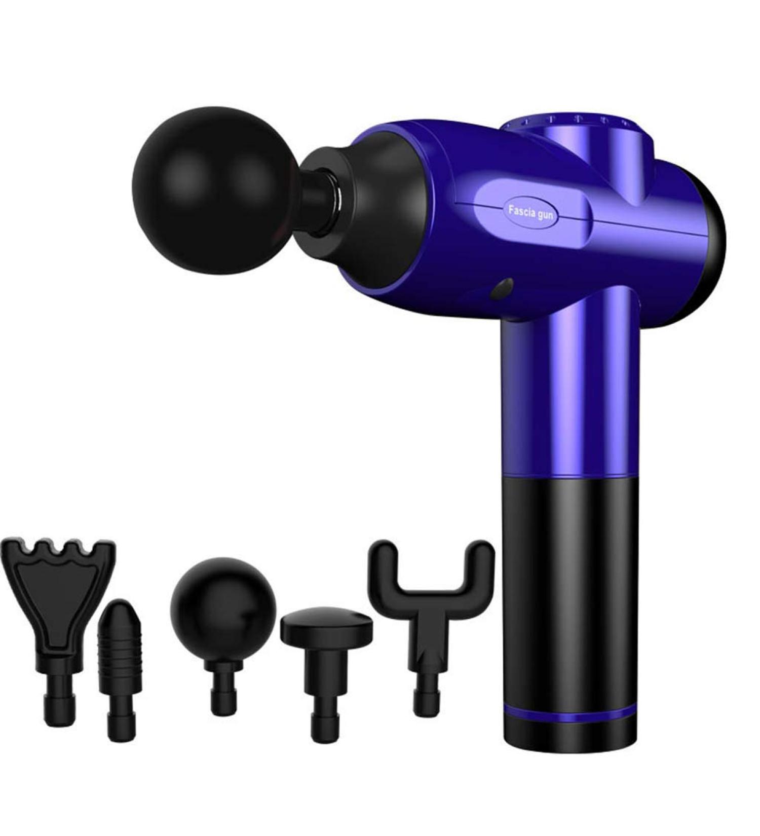 Professional Fascia Gun | 12mm Amplitude Pain Relief | 9 Vibration Modes & 5 Massage Heads | Low Noise Blue Design - Buy Online on GoSupps.com