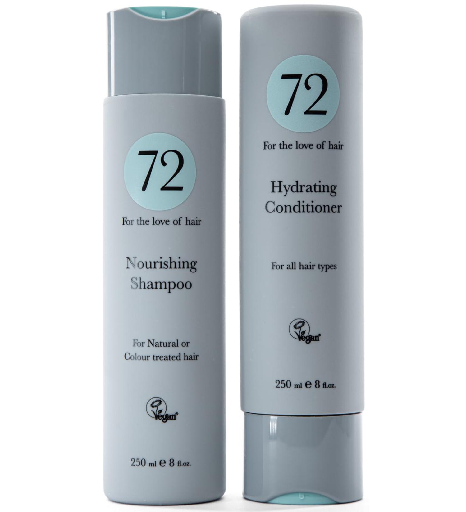 72 Hair Duo Nourishing Cruelty Free & Vegan Shampoo & Conditioner Set 500ml - Buy Online on GoSupps.com