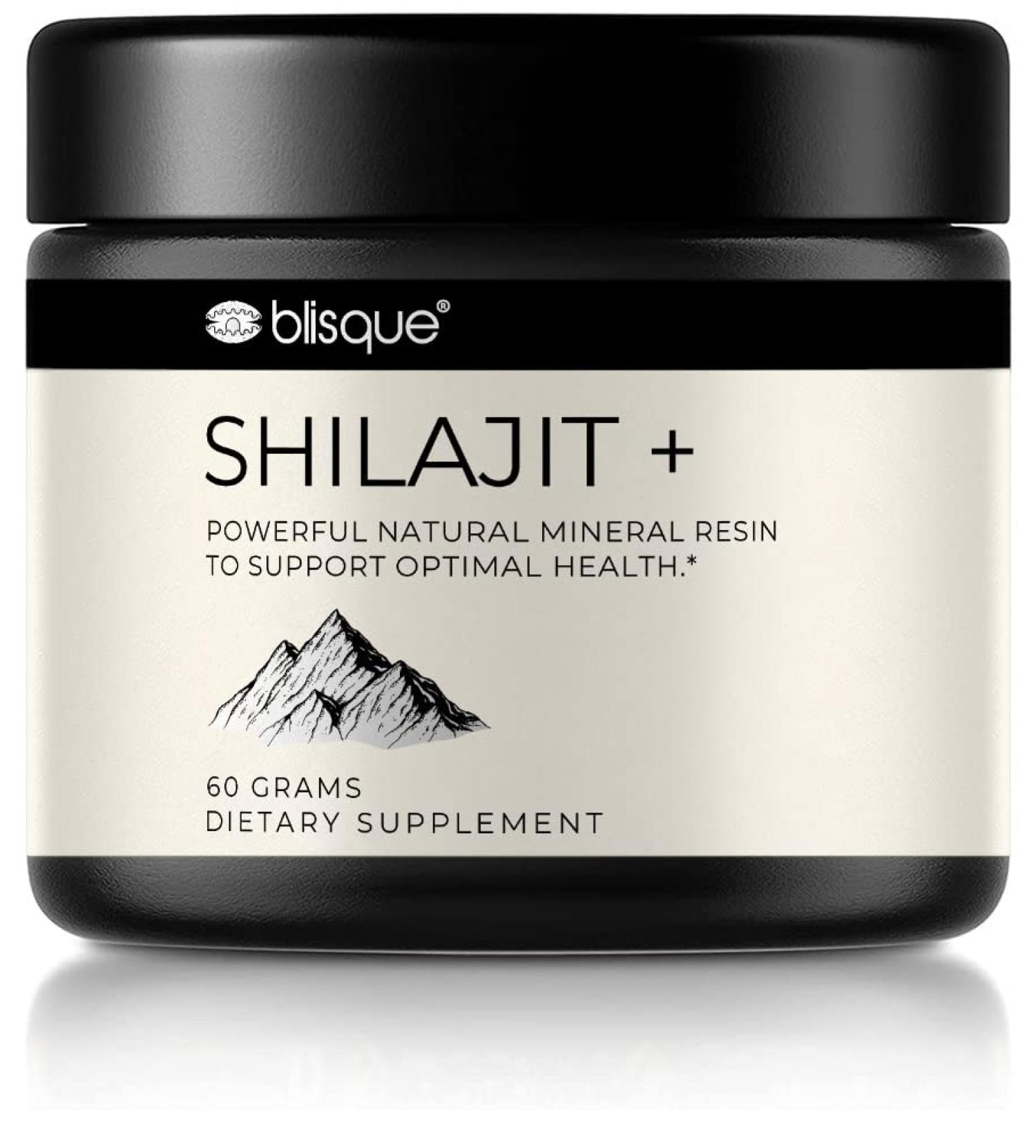 Blisque Pure Himalayan Shilajit Resin Supplement - Natural & Organic Detox Cleanse | Immune Support, Brain Booster & Energy | Fulvic Acid & Trace Minerals - 60g - Buy Online on GoSupps.com