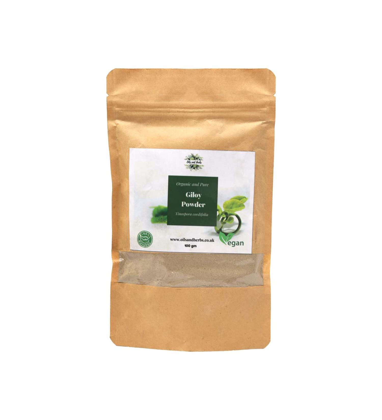 Clean Organic Giloy Powder - Tinospora cordifolia -100% Pure and Natural (100g) 100.00 g (Pack of 1) - Buy Online on GoSupps.com