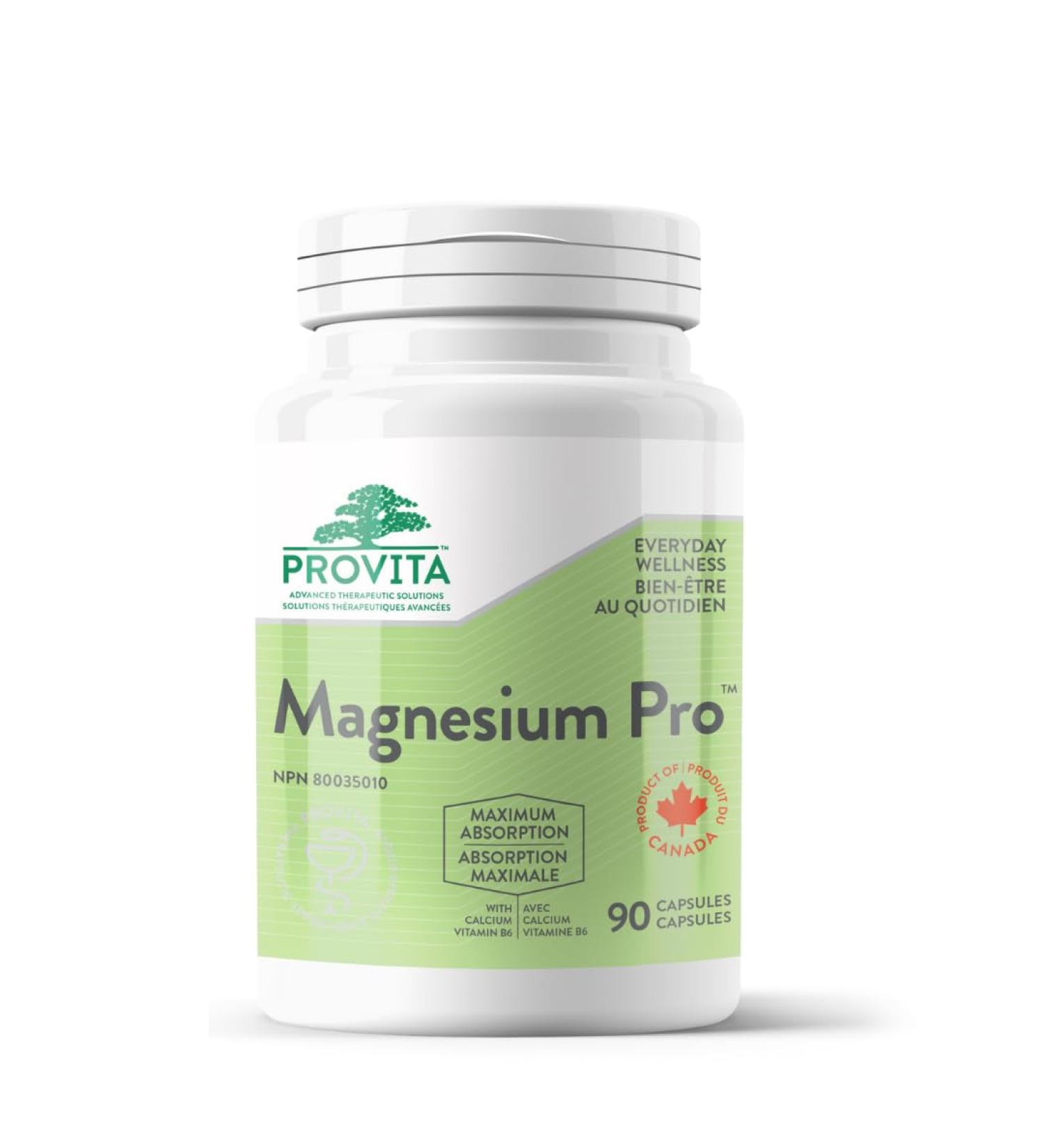 Provita Magnesium Pro - Advanced formulation featuring 4 forms of magnesium vitamin B6 and coral calcium. - Bio-available Vegan Blend (90 Capsules) - Buy Online on GoSupps.com