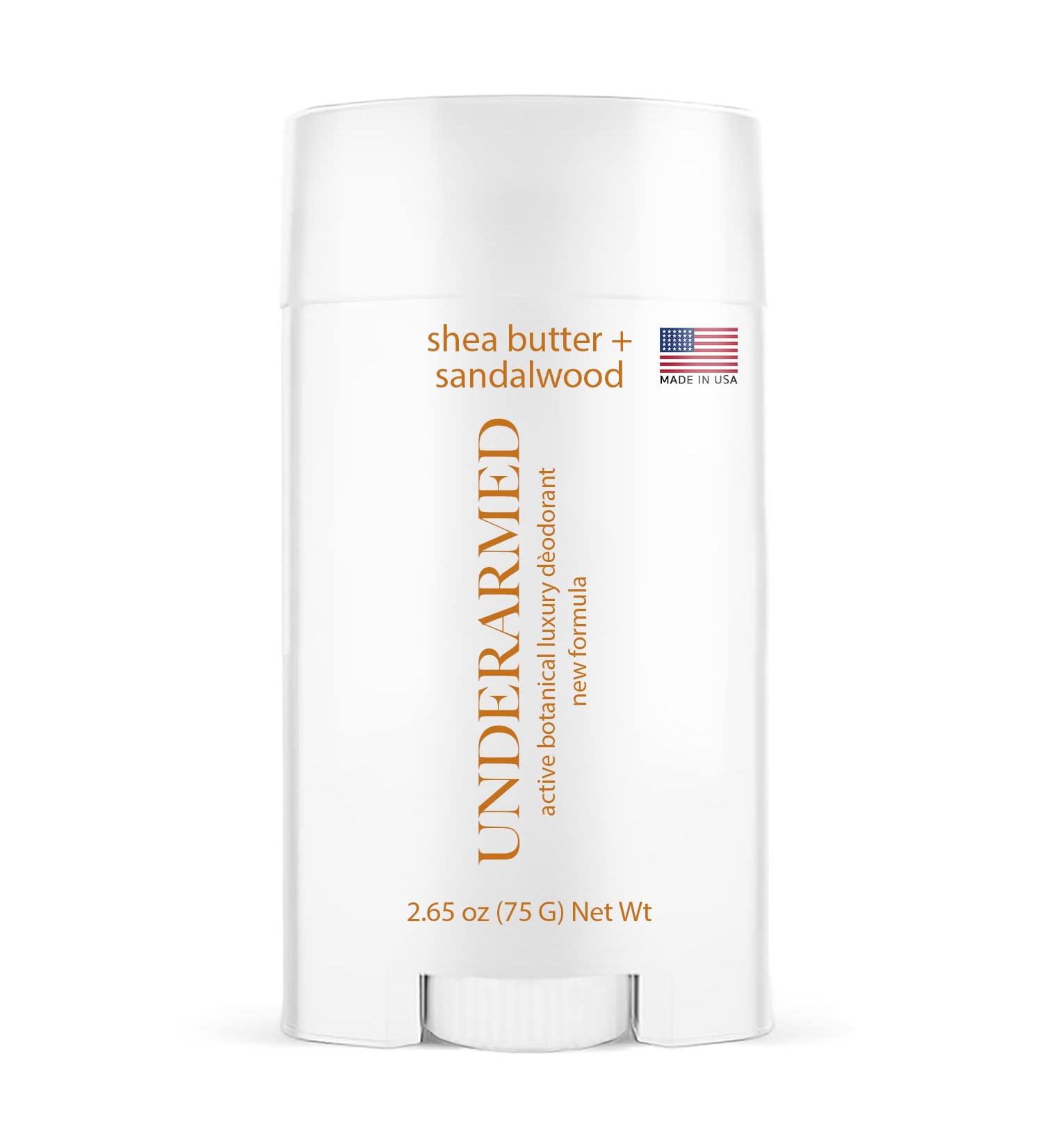 Underarmed Aluminum-Free Deodorant for Women & Men | Made in USA | All Day Odor Protection | Non-Toxic, Paraben-Free, Cruelty-Free | Shea Butter & Sandalwood - Buy Online on GoSupps.com