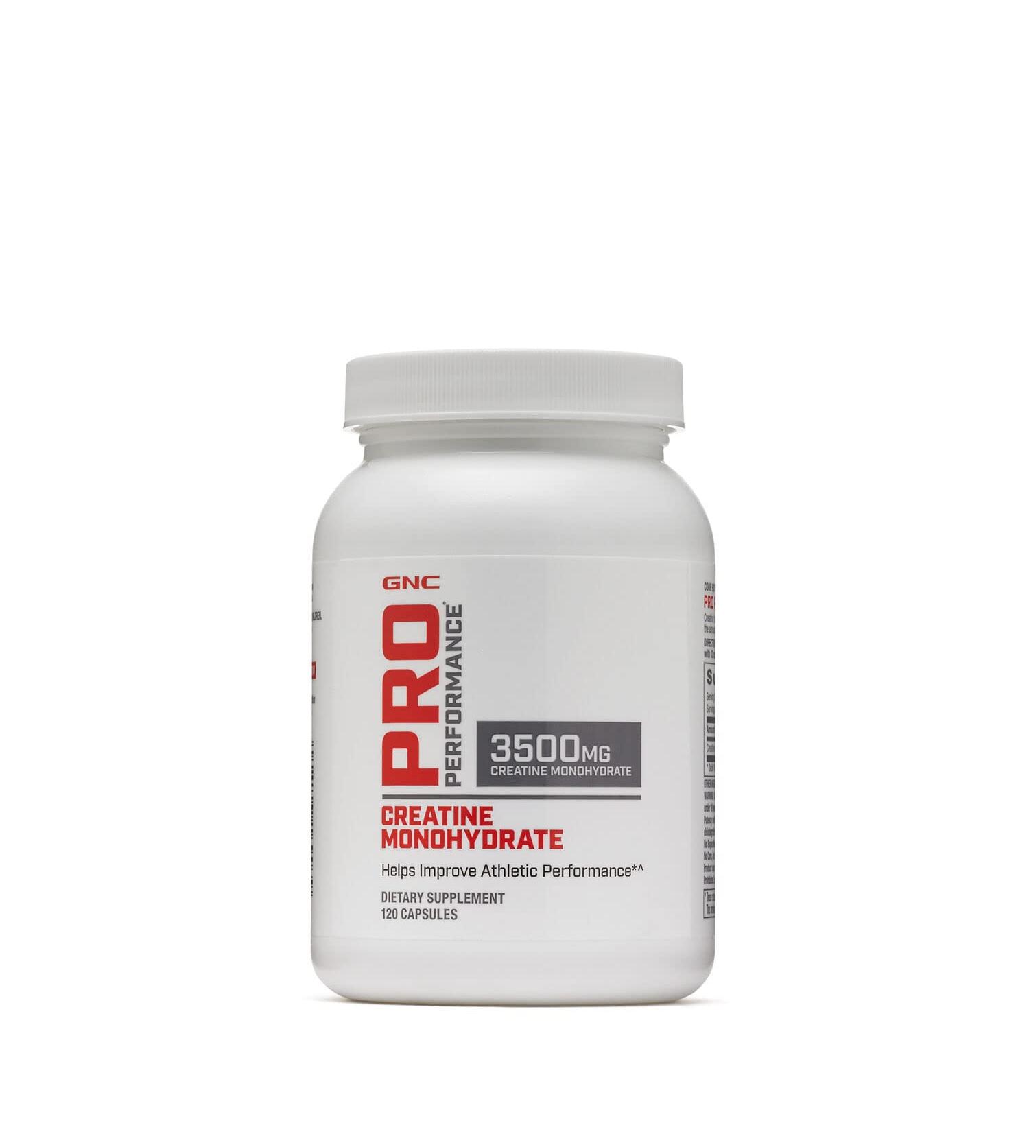 GNC Pro Performance Creatine Monohydrate 3500mg - Boost Athletic Performance | 120 Capsules - Buy Online on GoSupps.com