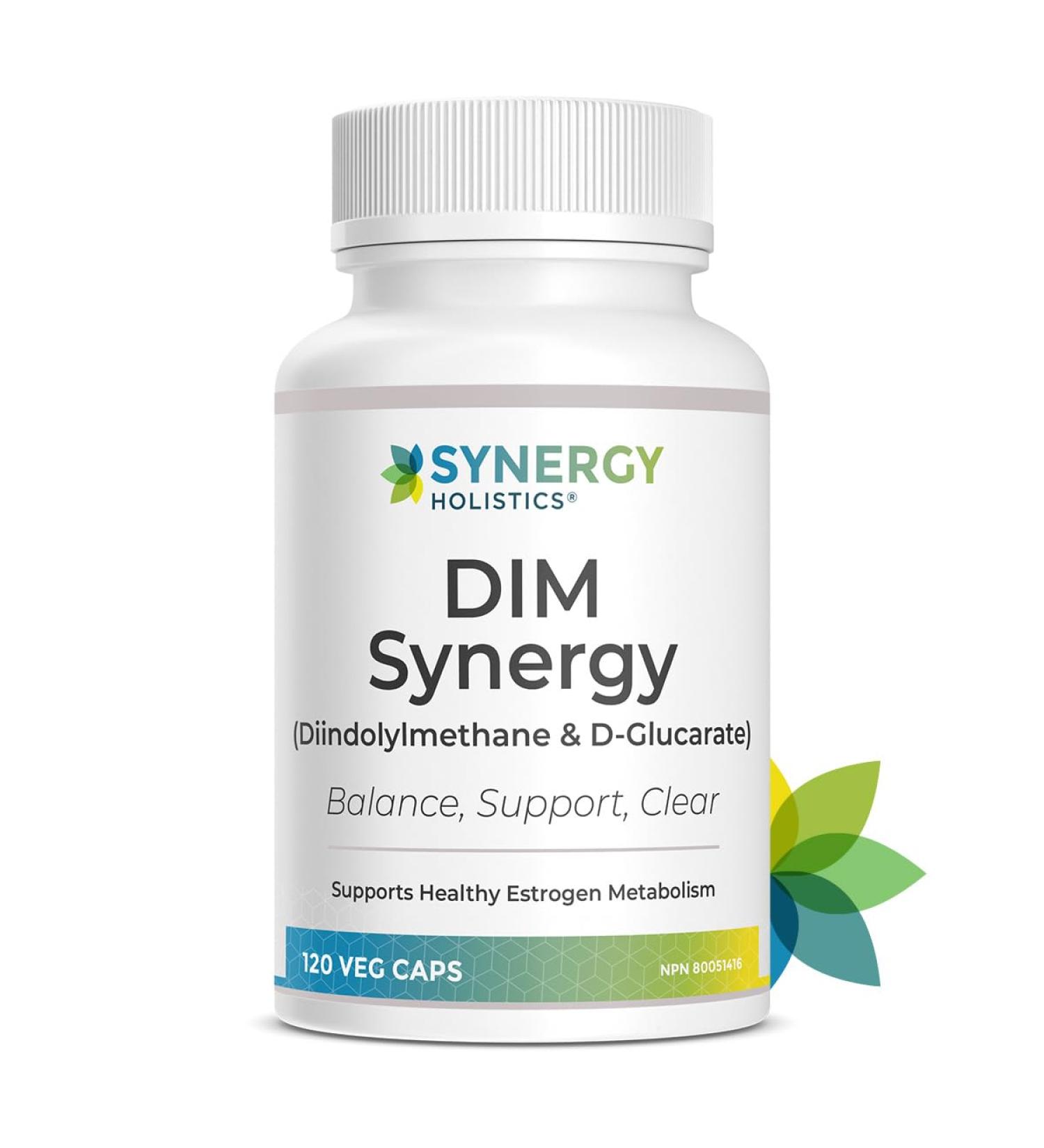 DIM Synergy - Dim Supplement with Calcium D-Glucarate Supports Desirable Estrogen Metabolism and Clearance Hormone Balance Supplement for Women 150mg DIM & 200mg Calcium D-Glucarate - 120 Veg Caps - Buy Online on GoSupps.com