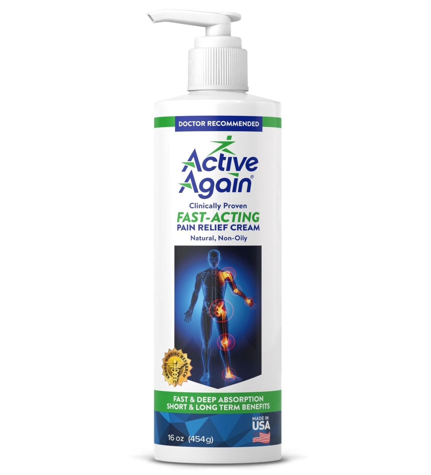 ACTIVE AGAIN Hope Science Cream 16oz | for Joint Health Pain Relief and Mobility Muscle Back Knee Shoulder | Fast Acting | Made in USA - Buy Online on GoSupps.com