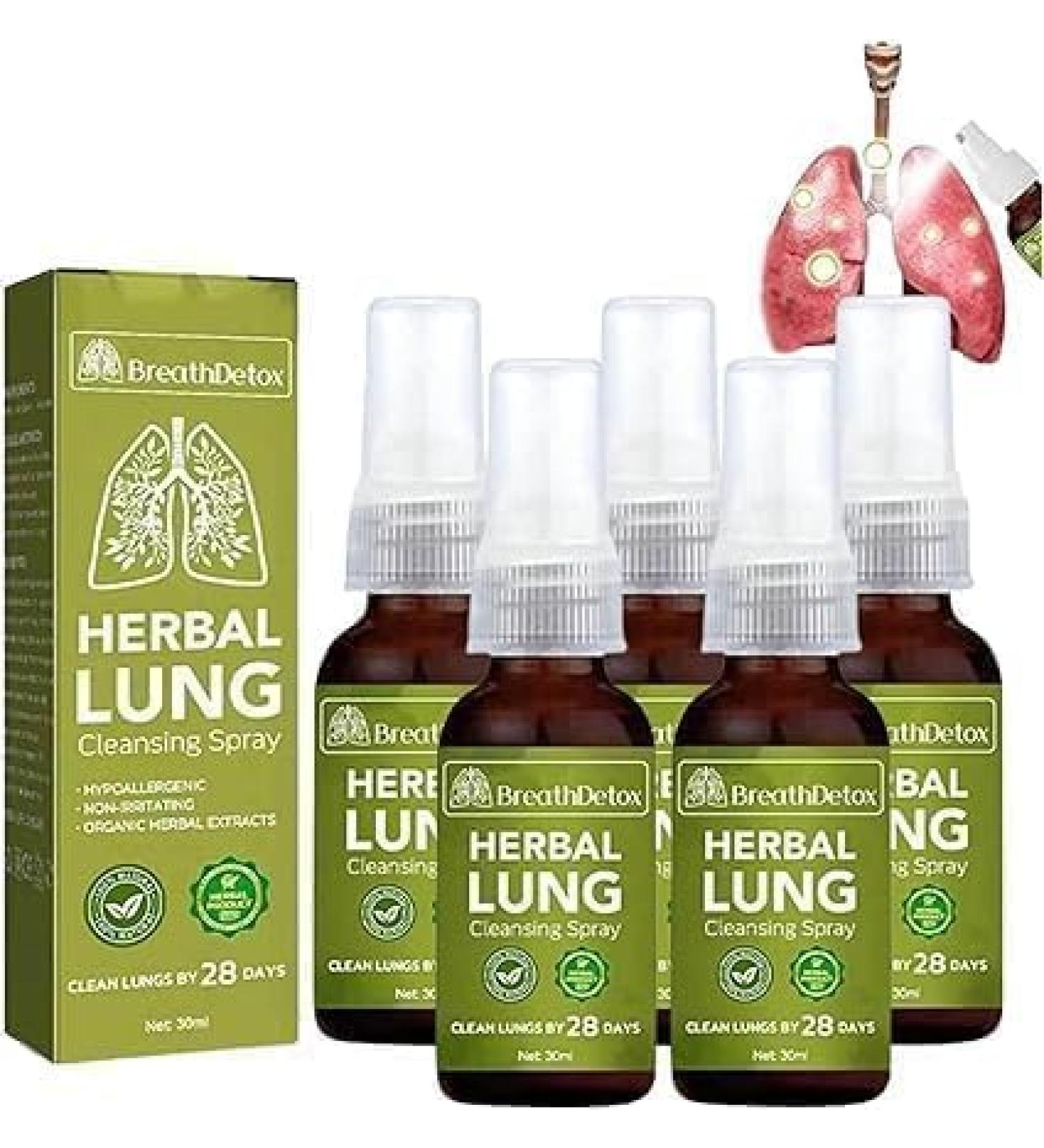 2024 New 1/2/3/4/5Pcs GFOUK BreathDetox Herbal Lung Cleansing Spray - Herbal Lung Cleanse Spray | Breath Detox Herbal Lung Cleansing Spray | Herbal Lung Cleanse Mist | Powerful Lung Support - 30ml (5pcs) - Buy Online on GoSupps.com