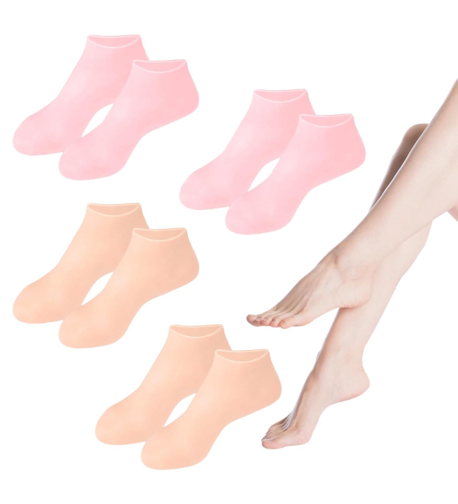 Acpetdr Moisturizing Silicone Socks for Women Silicone Socks Foot Mask Exfoliating Beach Protective Gel Socks Anti Slip Aloe Socks for Dry Cracked Feet Calluses Foot Care - Buy Online on GoSupps.com
