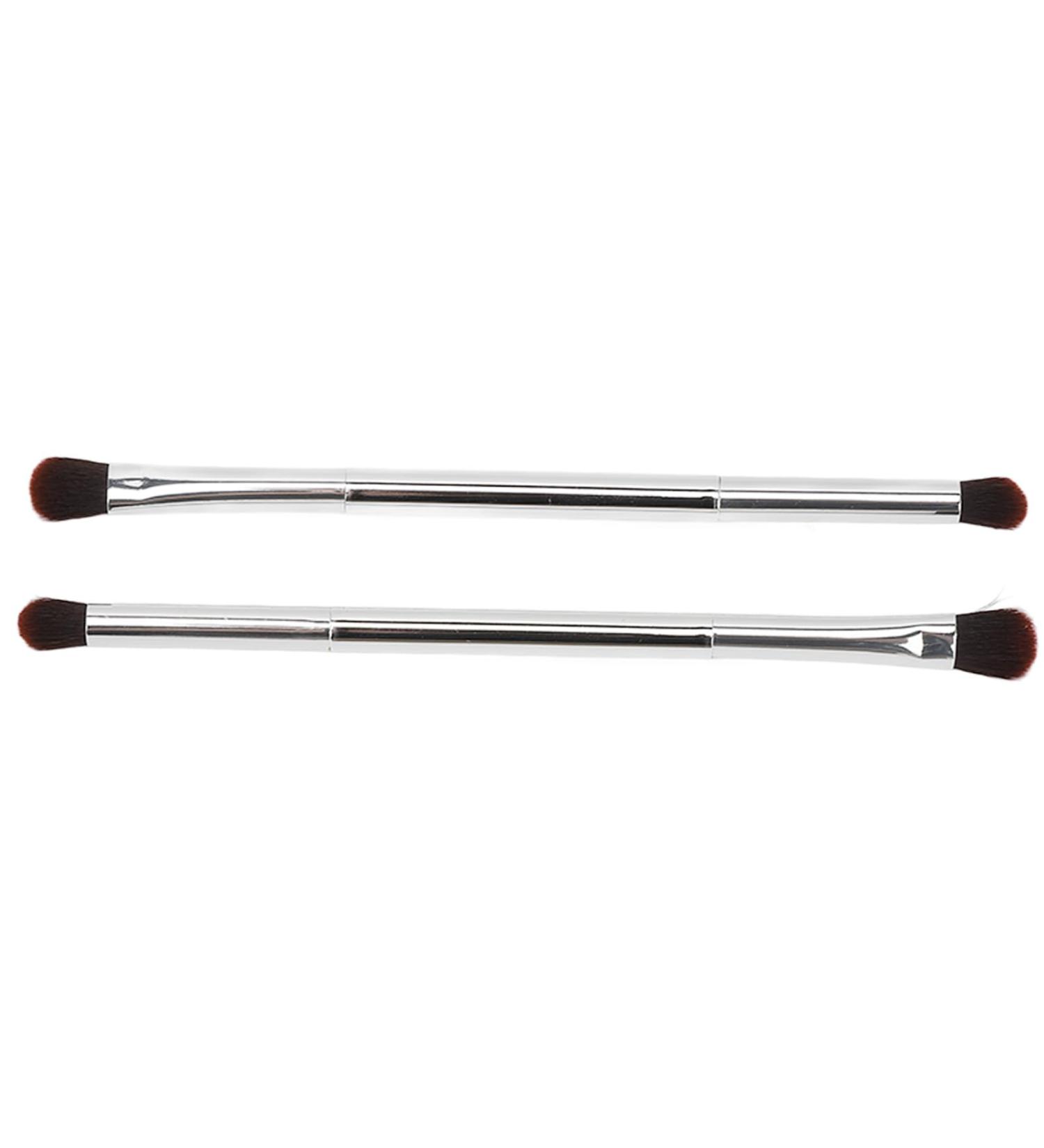 Makeup Brush Double Ended Eyeshadow Brush Soft Hair Silver Safe 2pcs for Travel for Women - Buy Online on GoSupps.com