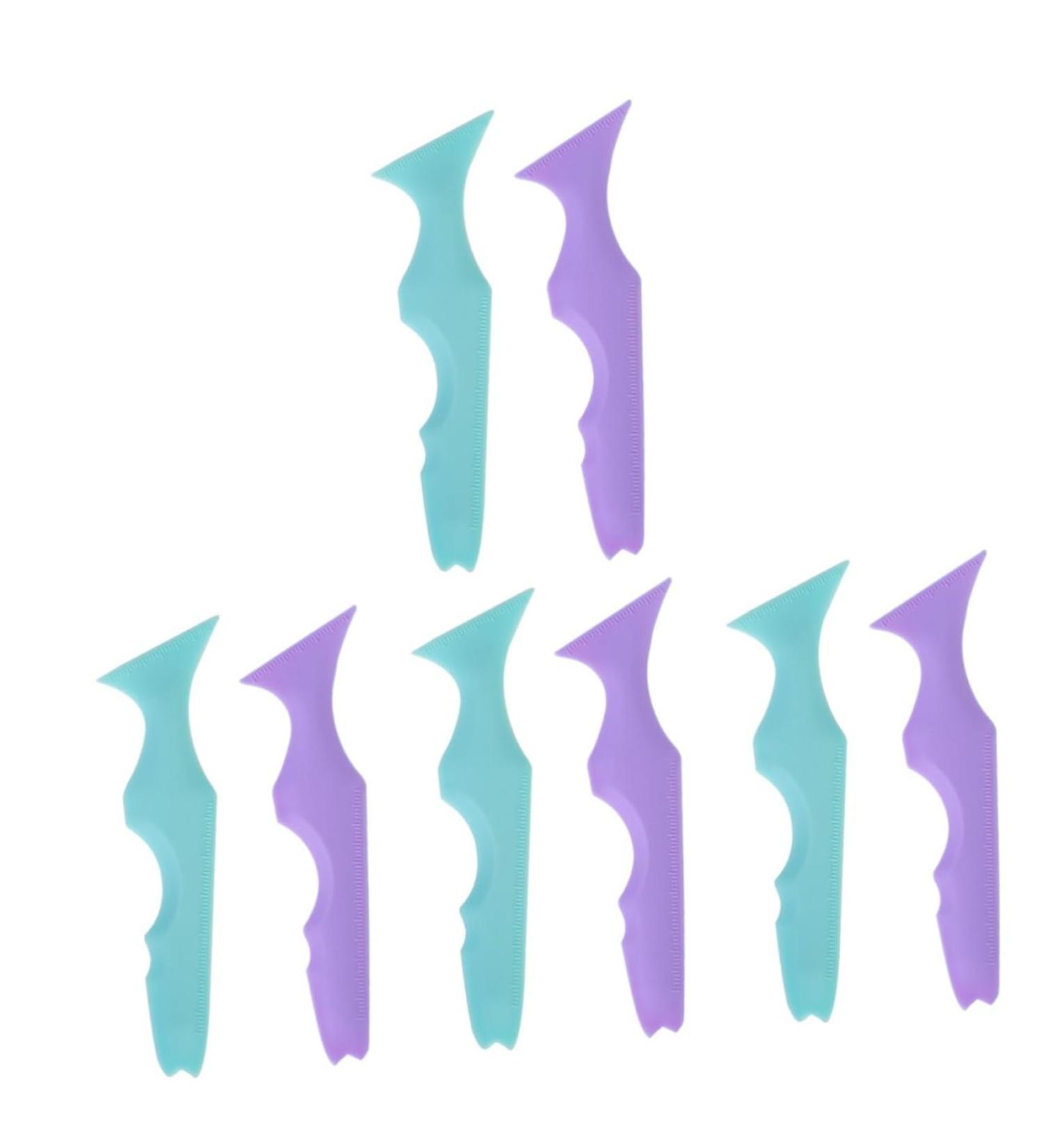 FOMIYES 8 Pcs Silicone Beauty Ruler Silicone Molds Beginners Eyebrow Stencils Eyeliner Tool Eyeliner Brush - Buy Online on GoSupps.com