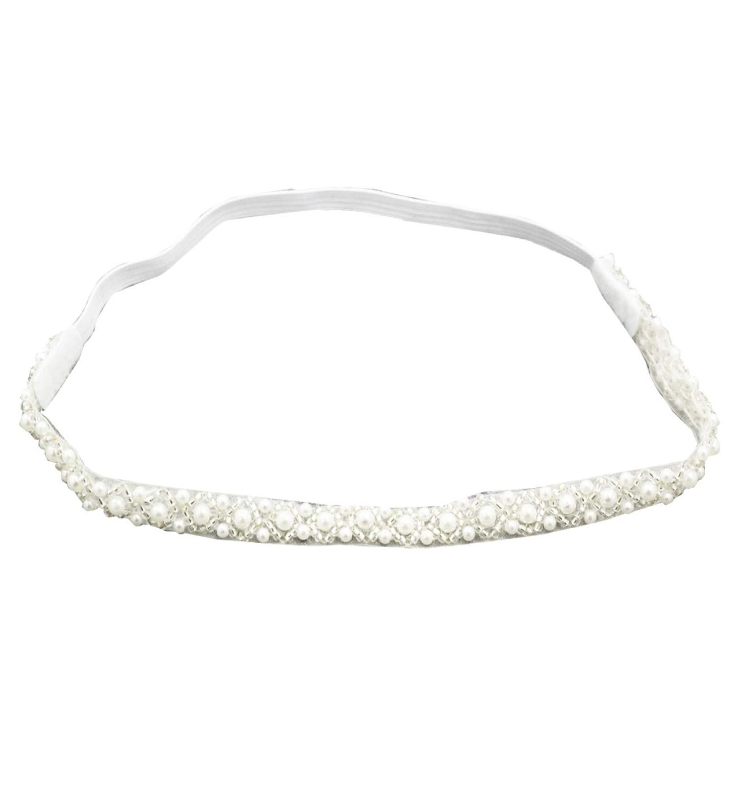 White Baptism Headband for Baby Girls | Christening Hair Accessory (3-12 Months) | Infant Toddler Headband - Buy Online on GoSupps.com