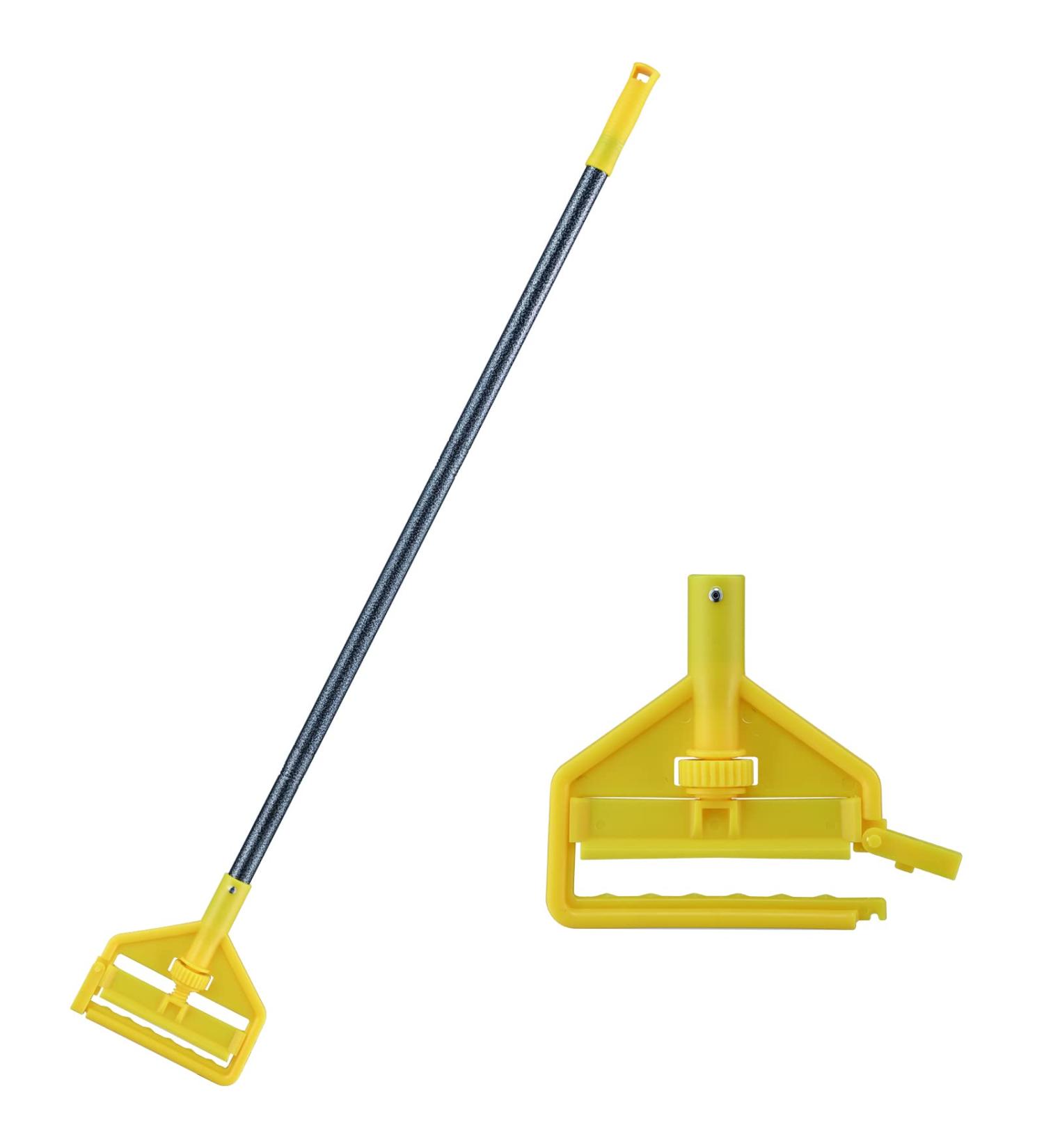 60 inch Metal Commercial Mop Handle - Heavy Duty Side Gate Holder for Floor Cleaning - Quick Change Wet Mop Clamp - Buy Online on GoSupps.com
