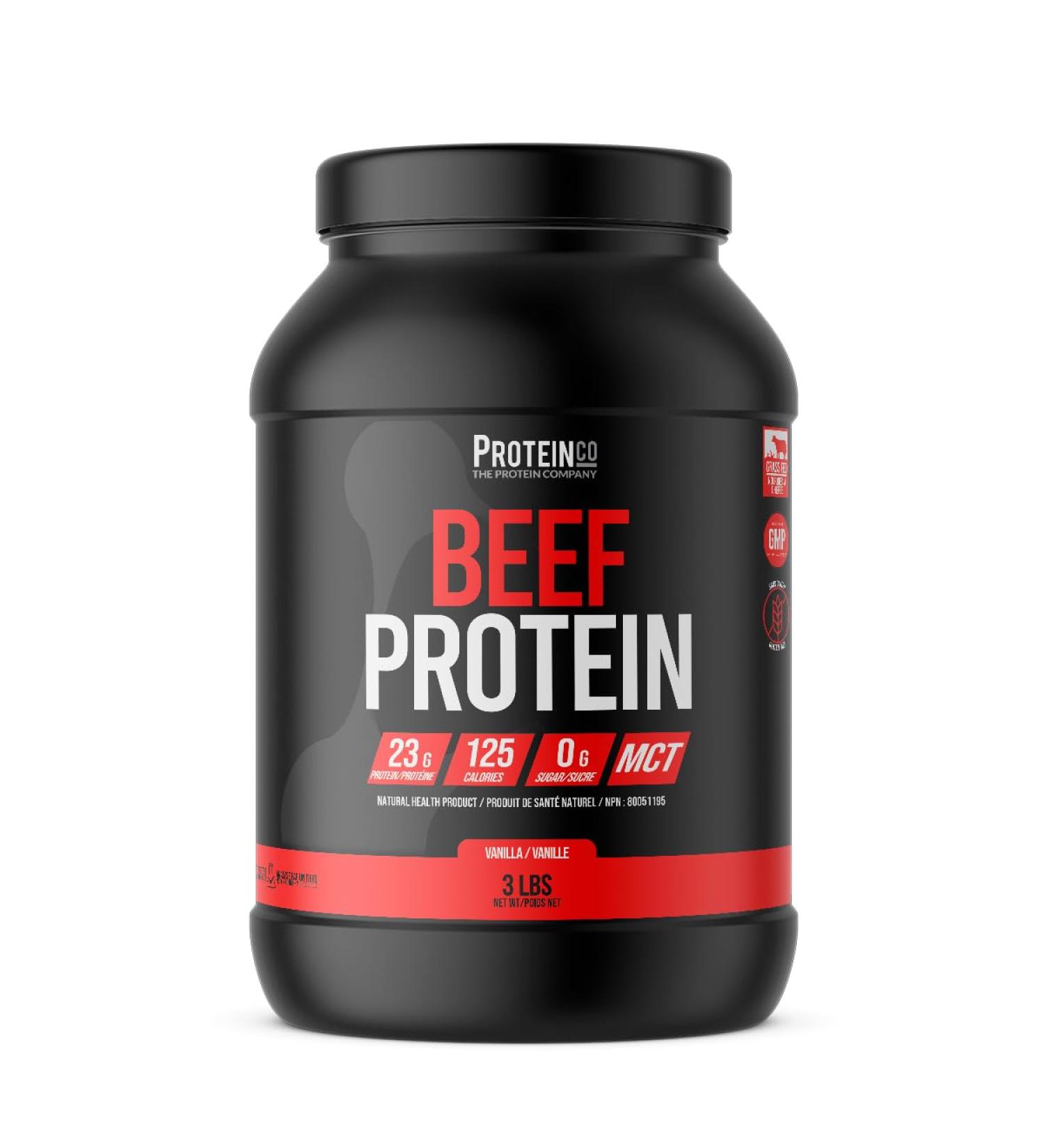 Beef Protein Powder - 3 Lbs Vanilla Flavor | Anytime Supplement for Optimal Performance - Buy Online on GoSupps.com