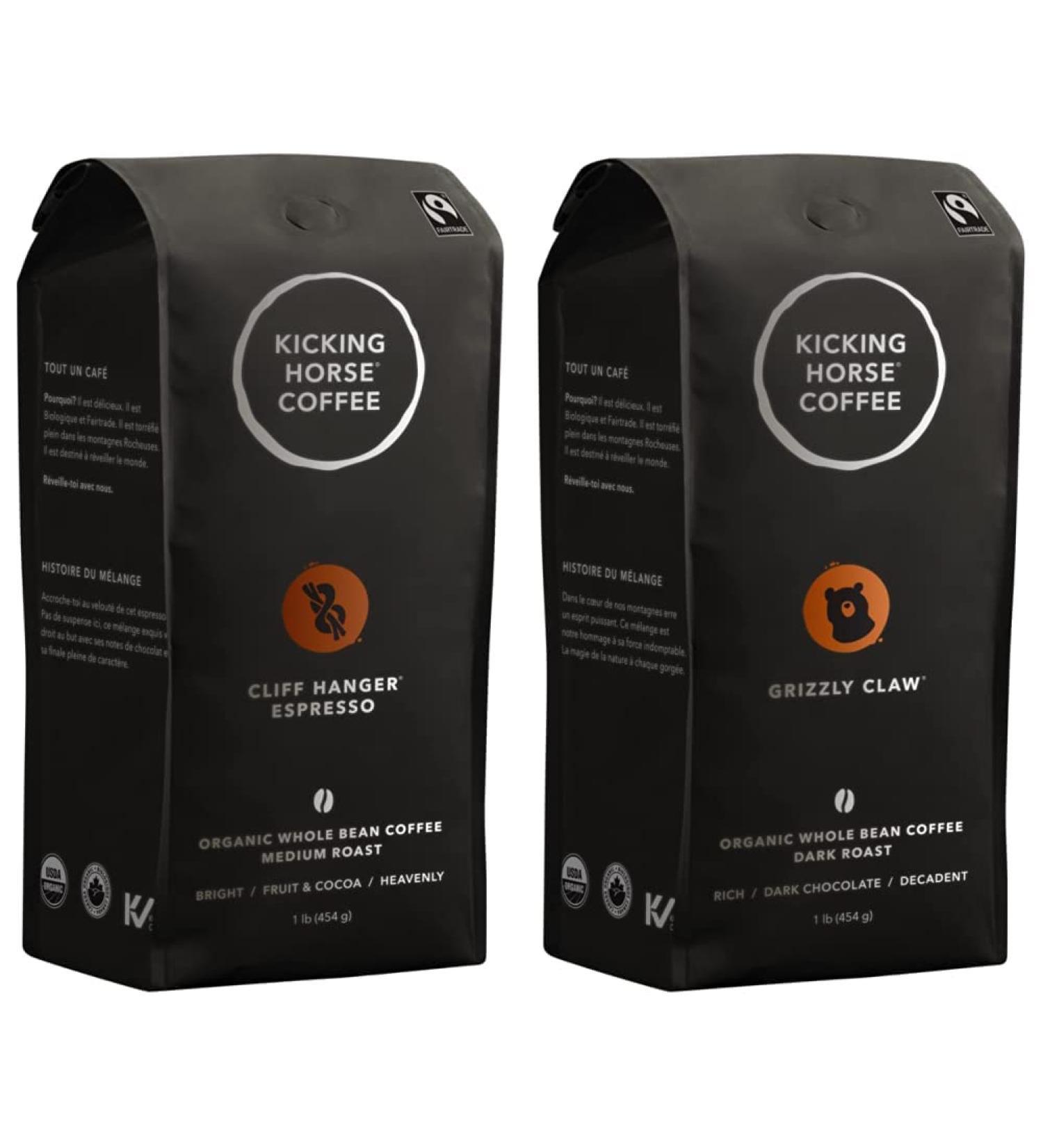 Kicking Horse Coffee Cliff Hanger Espresso Medium Roast Whole Bean 1 lb (Pack Of 6) - Certified Organic Fairtrade 1 lb (Pack Of 6) - Certified Organic Fairtrade Kosher - Buy Online on GoSupps.com