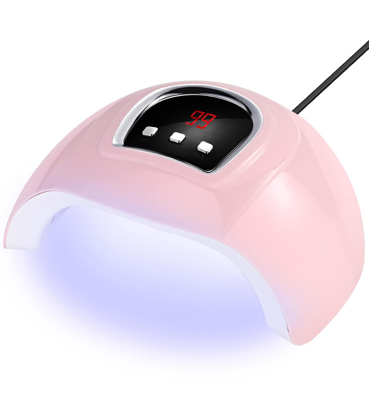 Yurayisen Nail Dryer Curing Lamp LED UV Nail Lamps for Gel Nail Polish with USB Plug 3 Timer Auto Sensor Smart Sensor Manicure and Pedicure Nail Art Tools for Home and Salon Pink - Buy Online on GoSupps.com