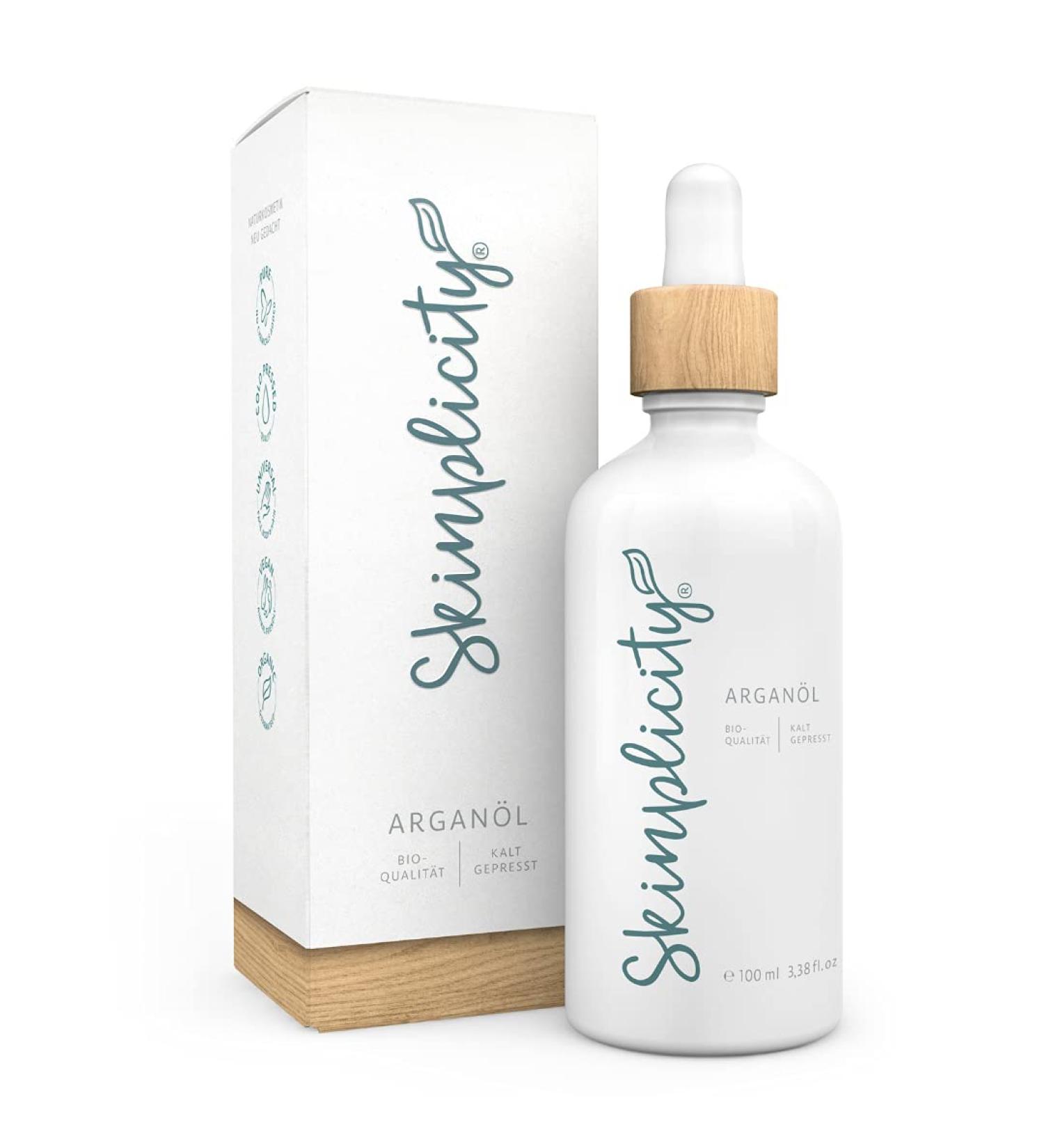 Skinplicity Argan Oil Cold Pressed and Unroasted Organic Grade 100ml Pure Natural Care Product for Skin and Hair Vegan Cruelty Free Pure Natural Care Product for Skin and hair. Vegan cruelty free - Buy Online on GoSupps.com