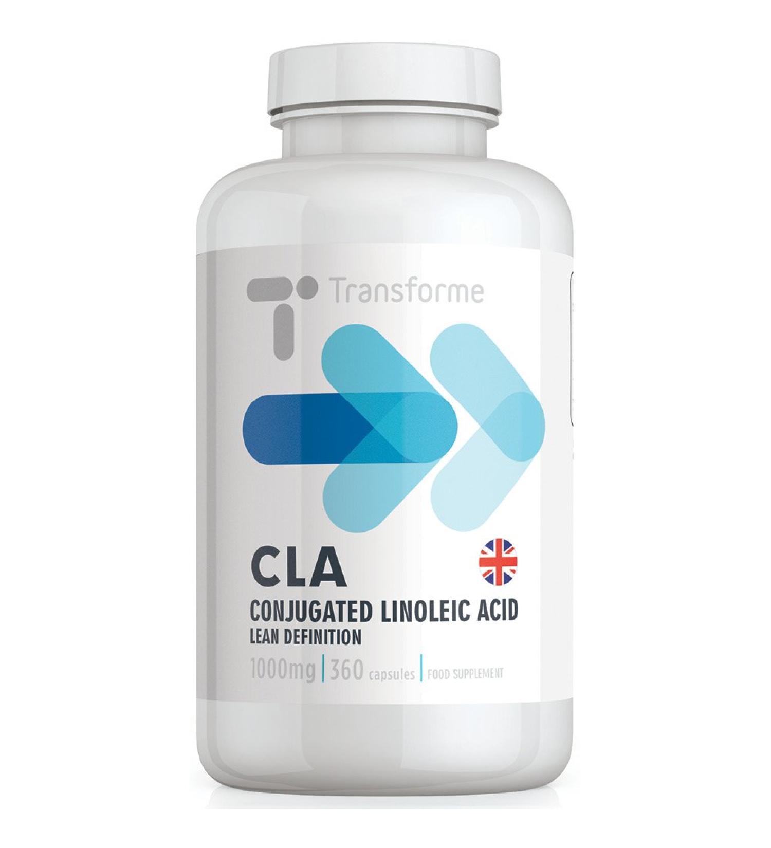 CLA 1000mg 360 Capsules CLA in Cold Pressed Safflower Oil Softgels Best Absorption & Potency Gluten Free by Transforme - Buy Online on GoSupps.com