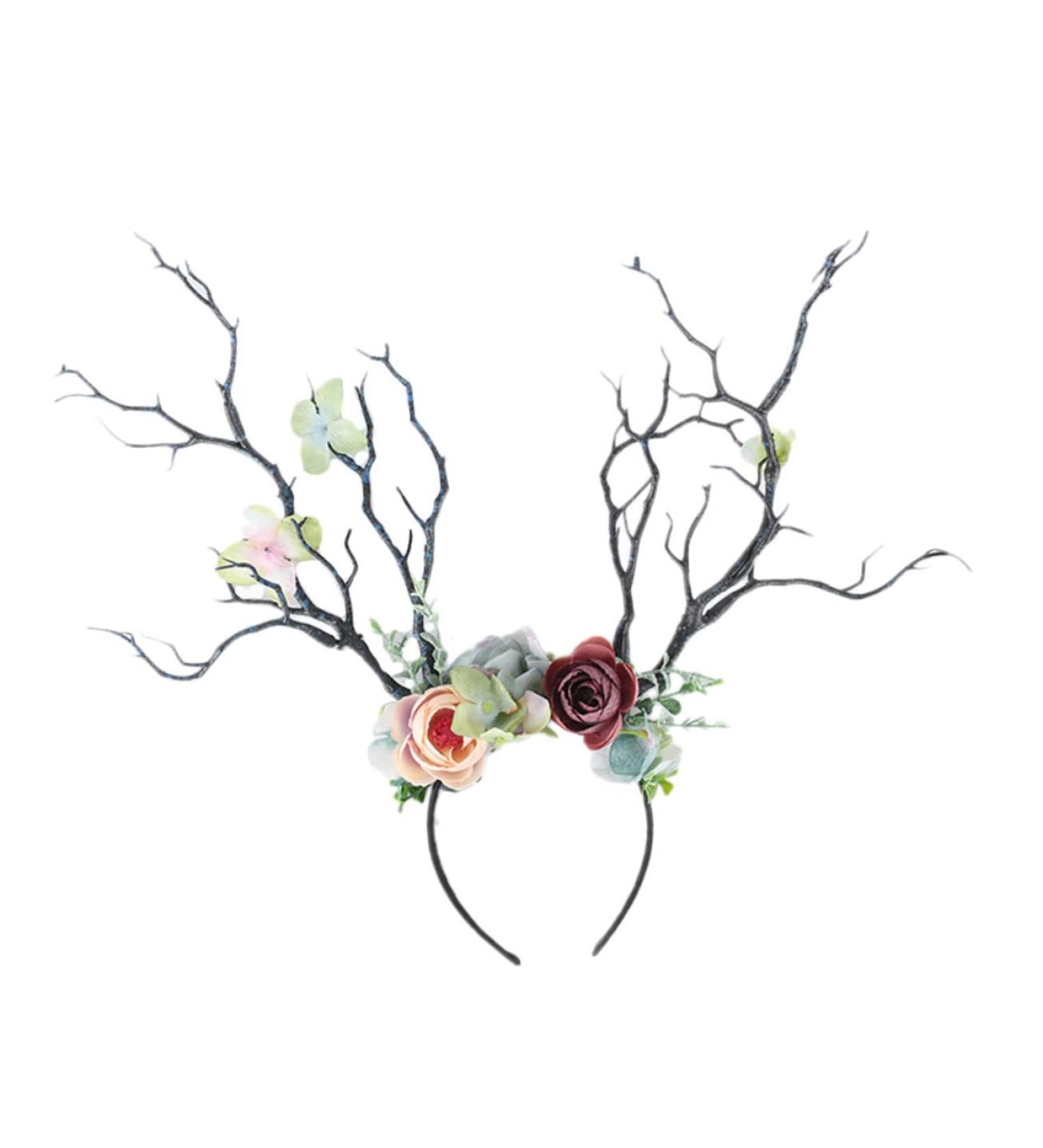 TOVINANNA Antler Branch Headband Christmas Hairband Antler Hair Hoop Christmas Head Prop Christmas Headwear Christmas Headdress Flower Headdress Elk Hair Hoop Xmas Hair Accessory - Buy Online on GoSupps.com