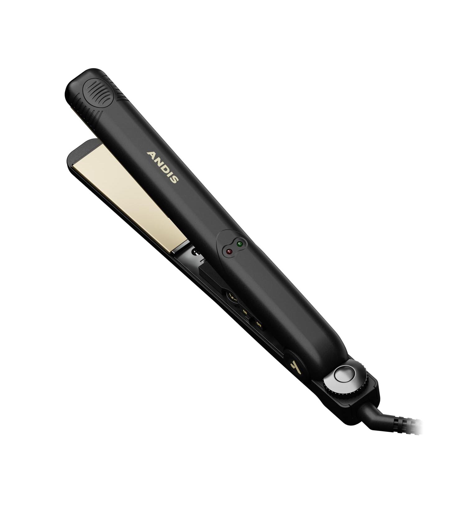 Andis 67615 Professional Flat Iron - 1-Inch Ceramic Tourmaline Ionic Hair Straightener for Frizz-Free Waves Curls & Smooth Hair - Fast Gentle Glide - Black/Gold - Buy Online on GoSupps.com