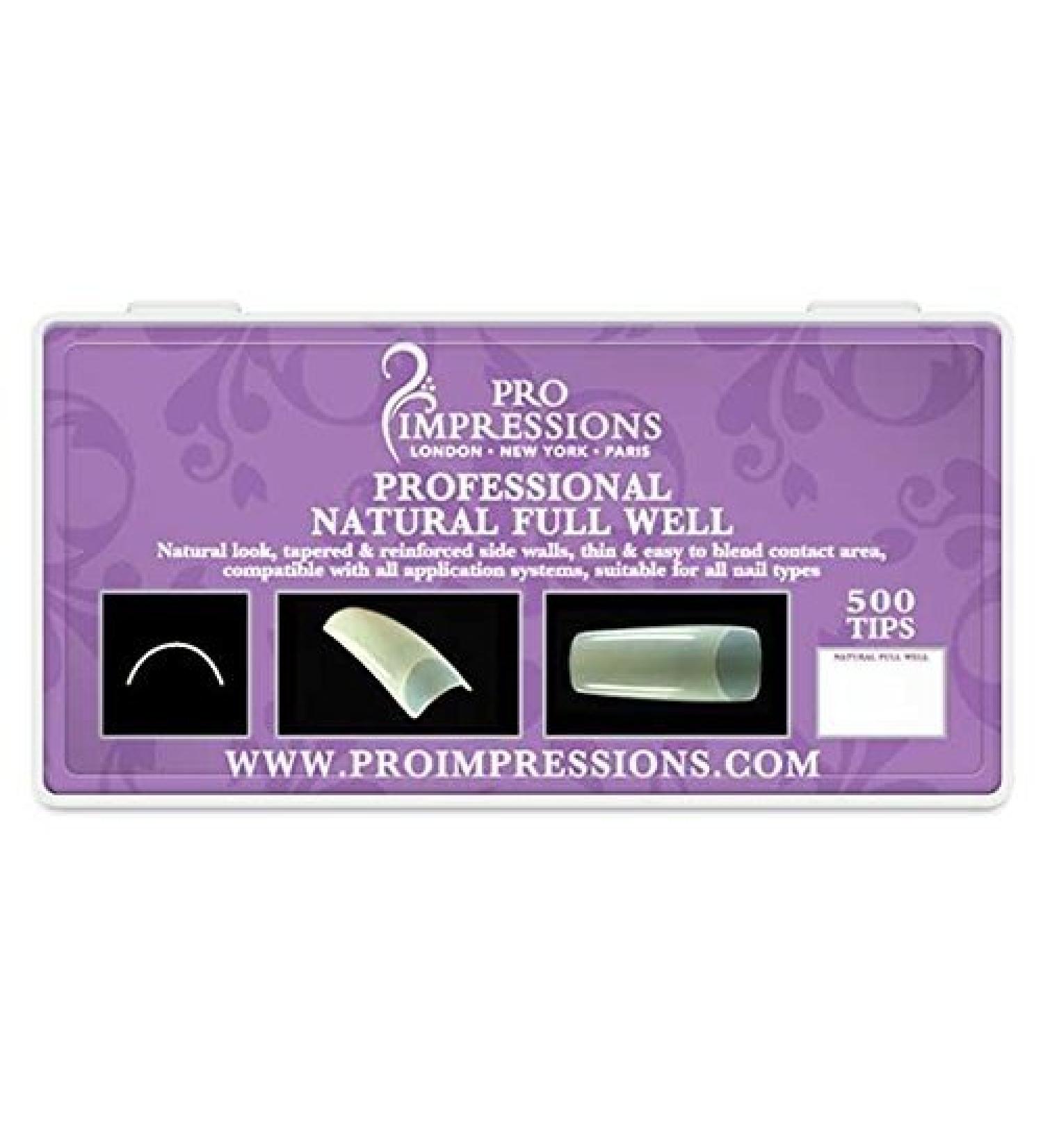 Pro Impressions Advance Natural Full Well 50 Nail Tips Size 9