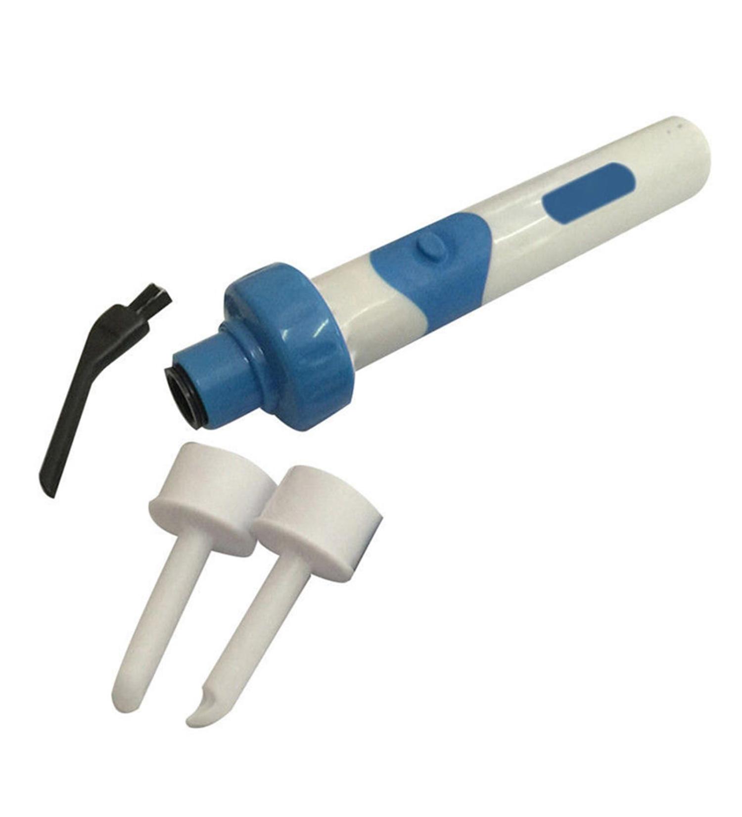 Ear Wax Remover Cordless Plastic Electric Ear Cleaner Safe Earwax Pick Cleaner with Soft Heads for Home Hospital Blue - Buy Online on GoSupps.com