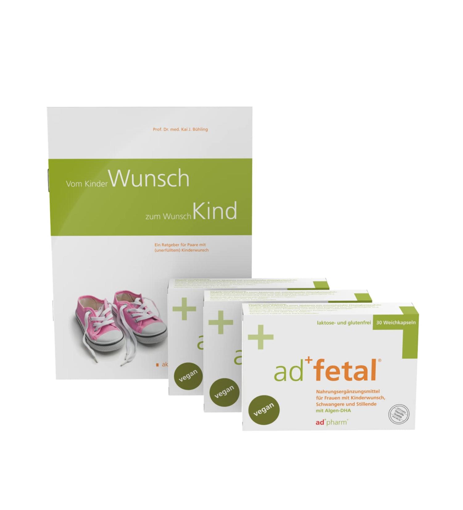 Adfetal Vegan Prenatal - Essential Nutrients for Conception Pregnancy & Breastfeeding | Folic Acid Iodide Vitamin D & DHA - 90 Softgels - Buy Online on GoSupps.com