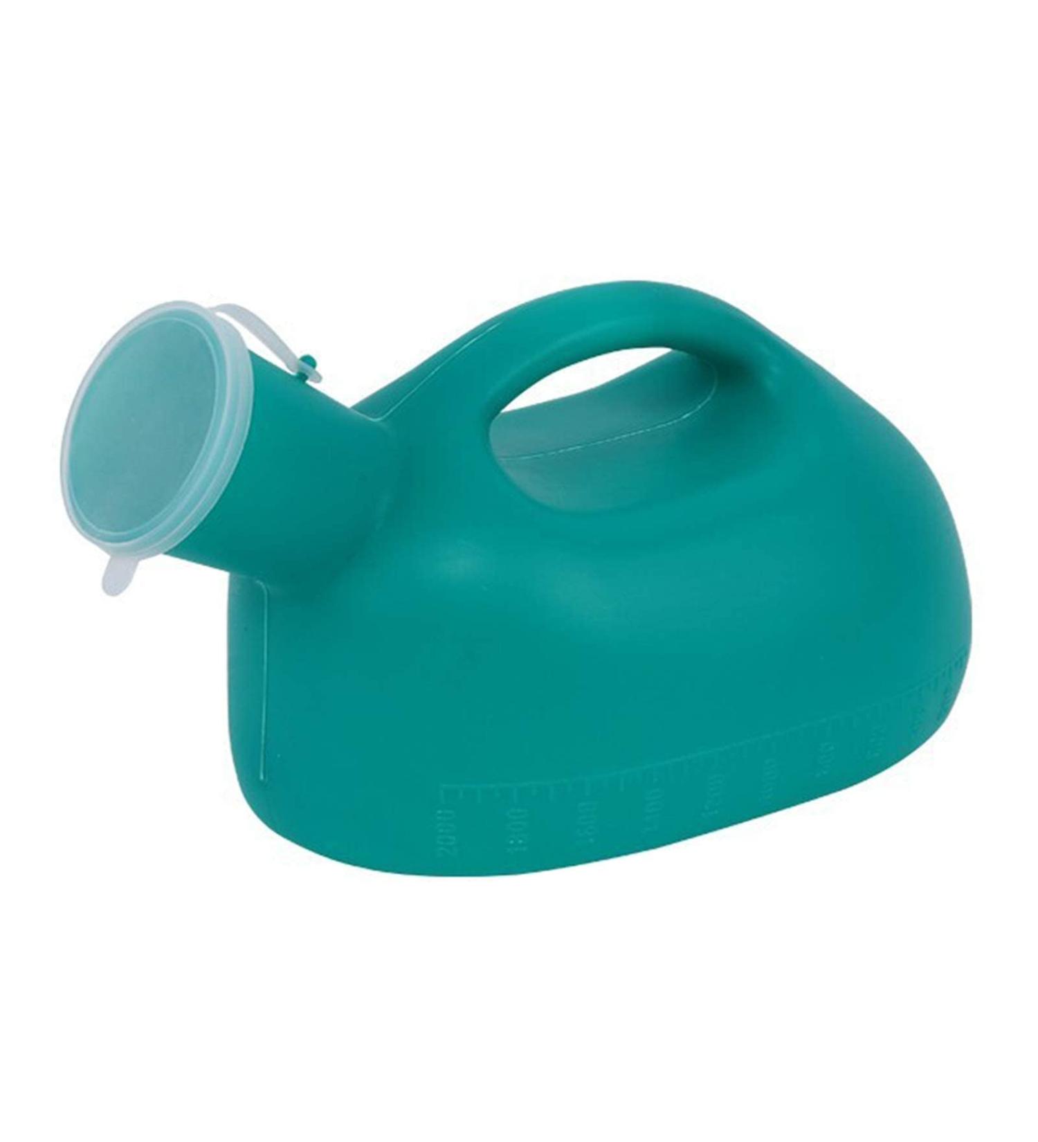 Urinals for Men - 2000mL Thick Plastic Mens Bedpan Bottle with Lid - Male Portable Pee Bottles - Travel Urine Collection Containers(Green) Happy - Buy Online on GoSupps.com