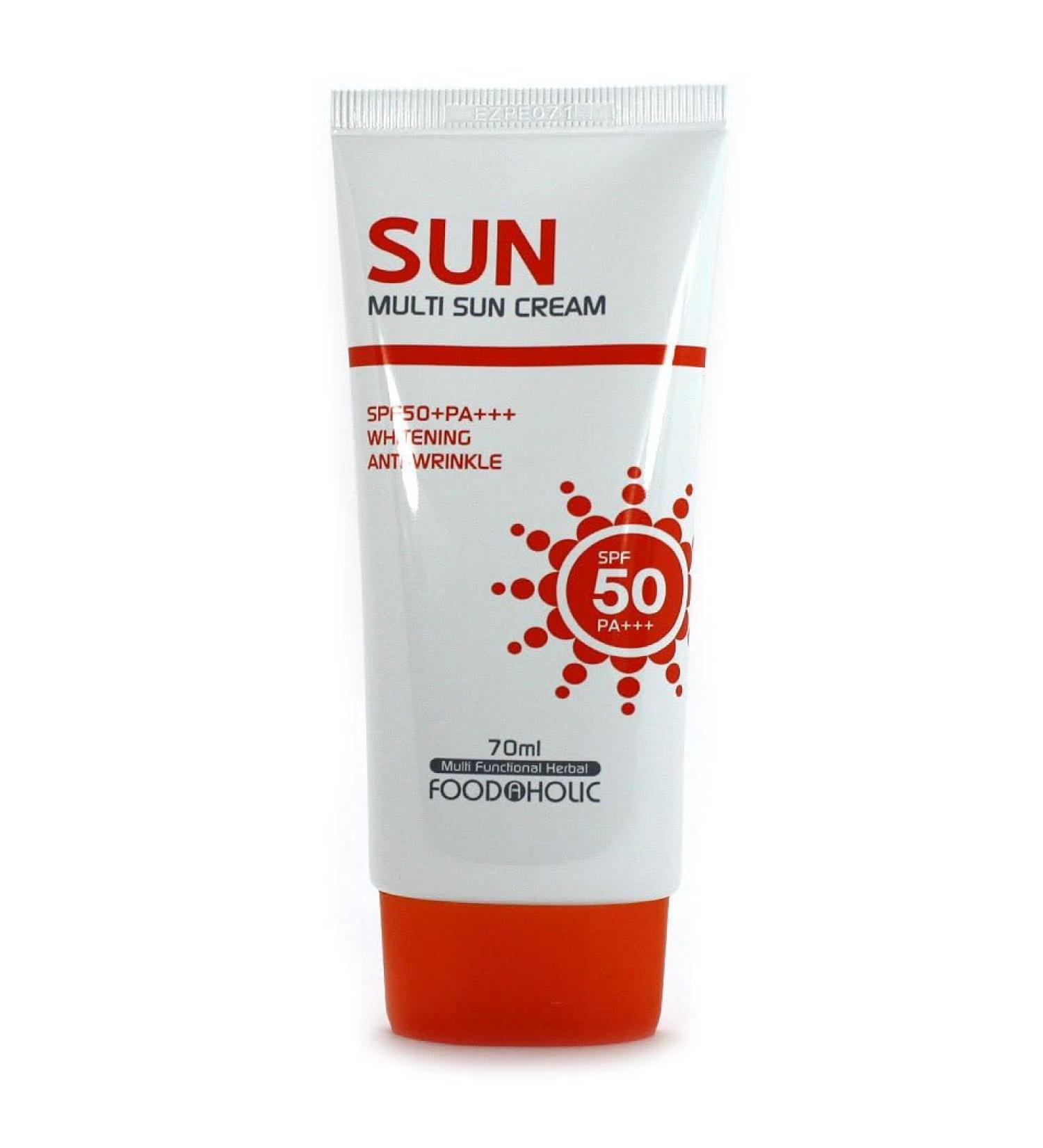 FOODAHOLIC Multi-Sun Cream SPF50+ PA+++ - Anti-Wrinkle Sun Screen 70ml | Best International Shipping - Buy Online on GoSupps.com
